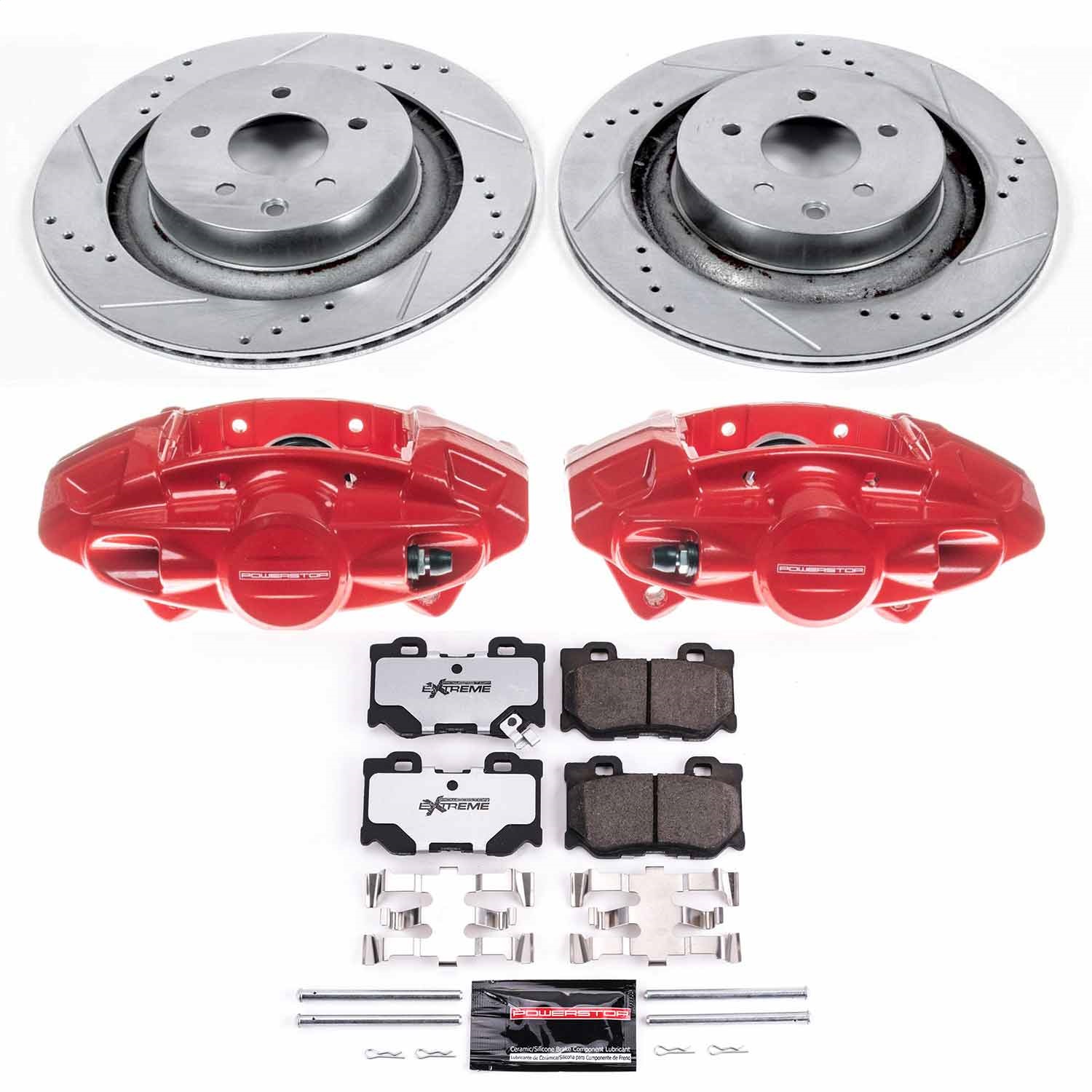 Power Stop - KC4732-26 - Rear - Disc Brake Pad/Caliper and Rotor Kit