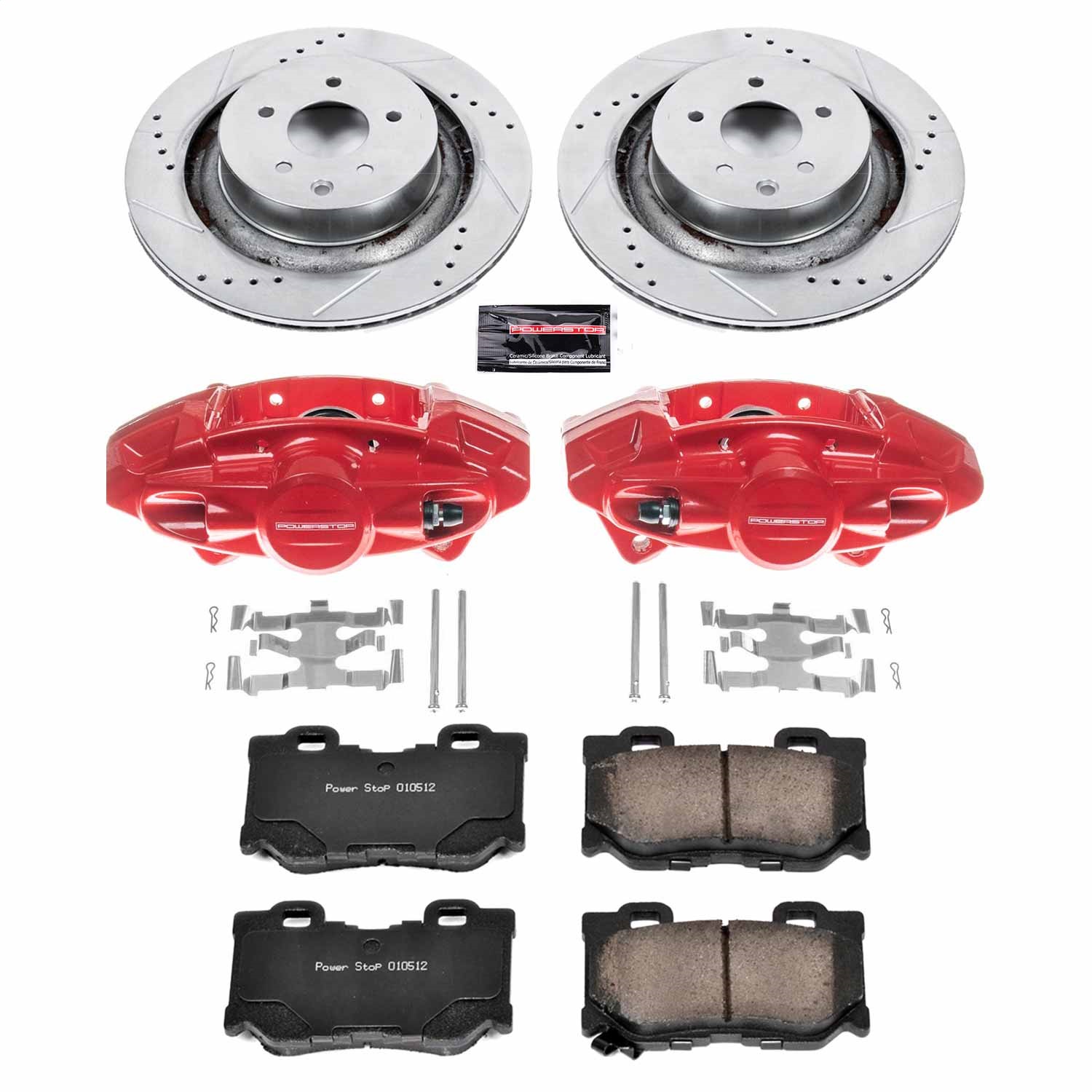 Power Stop - KC4732 - Rear - Disc Brake Pad/Caliper and Rotor Kit