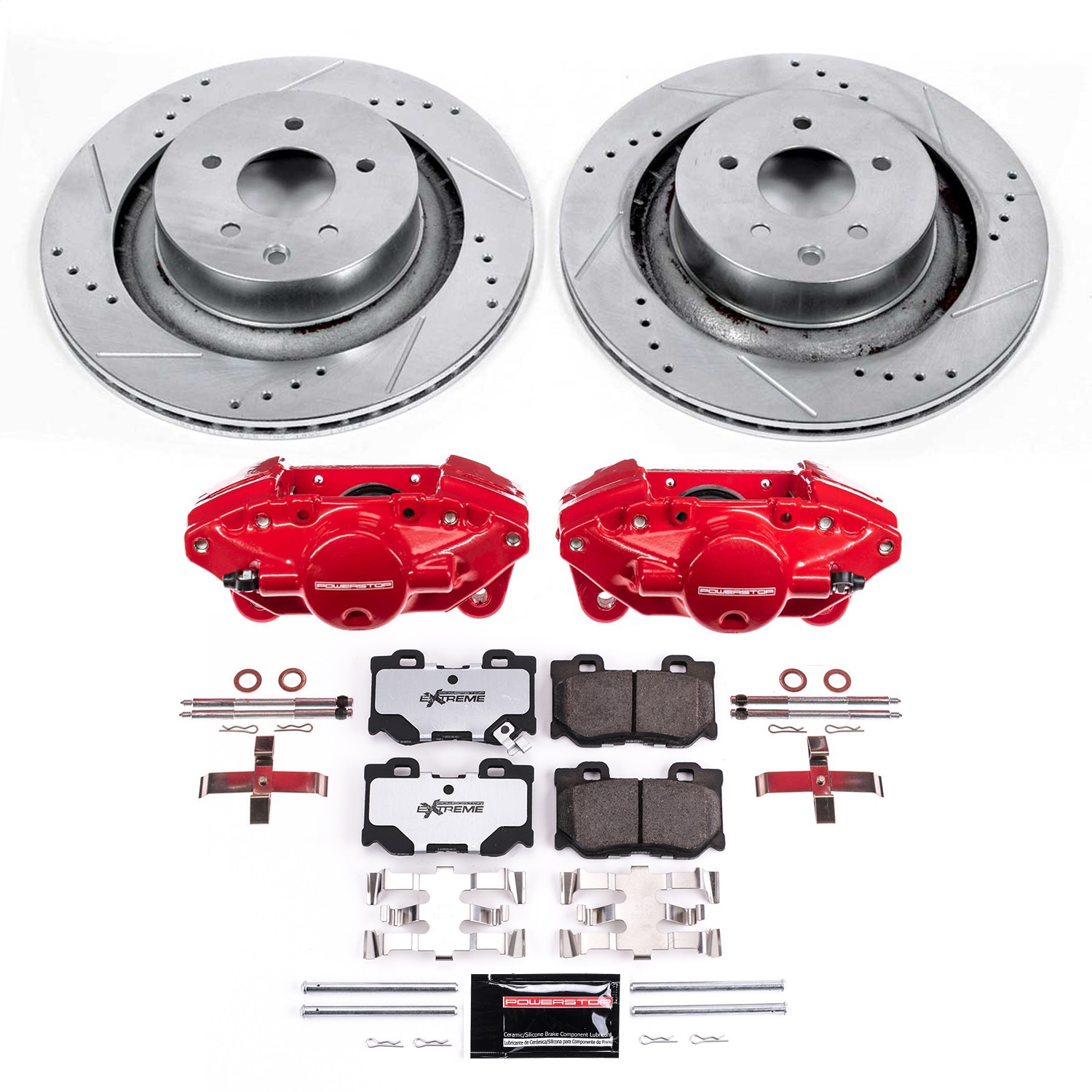 Power Stop - KC4732A-26 - Rear - Disc Brake Pad/Caliper and Rotor Kit