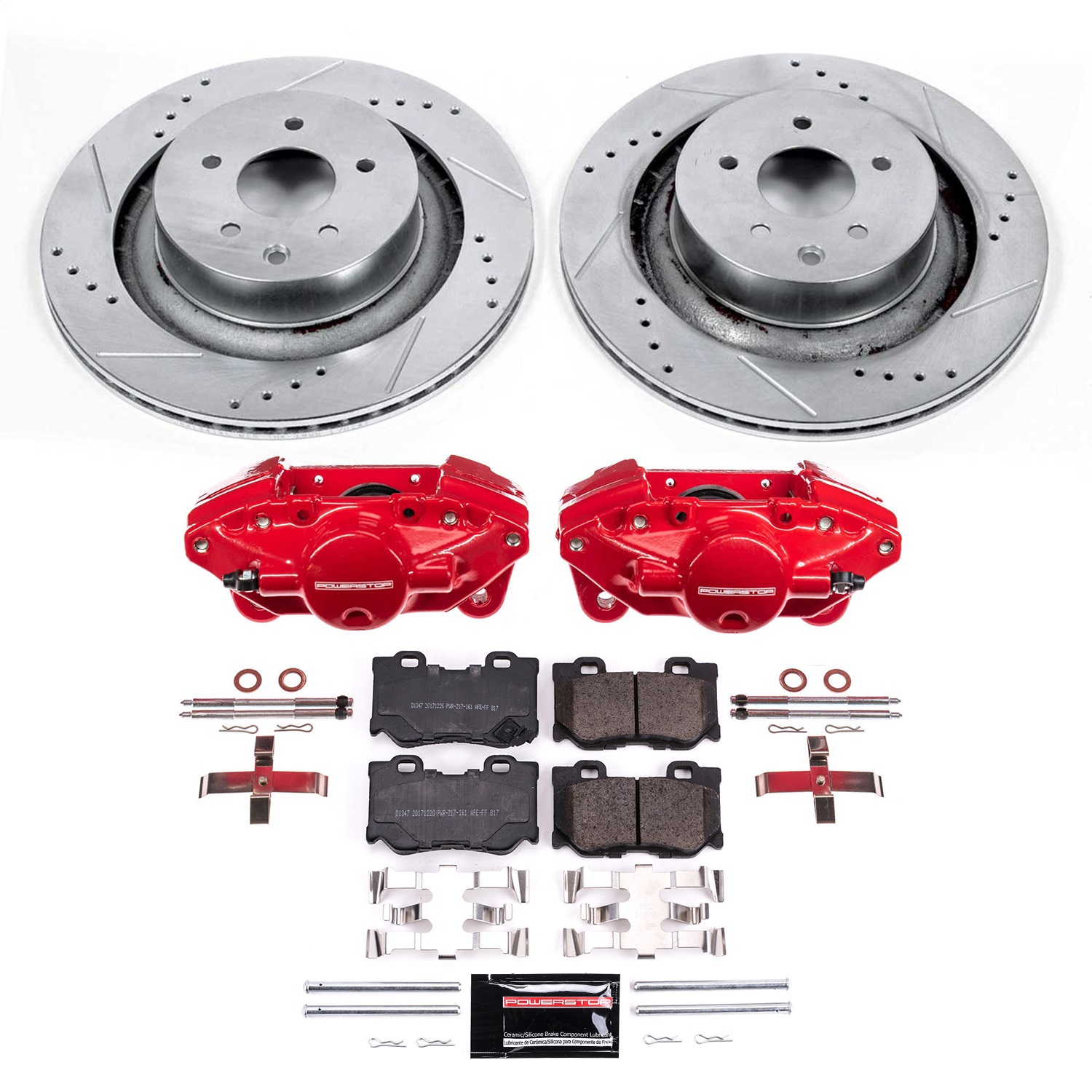 Power Stop - KC4732A - Rear - Disc Brake Pad/Caliper and Rotor Kit