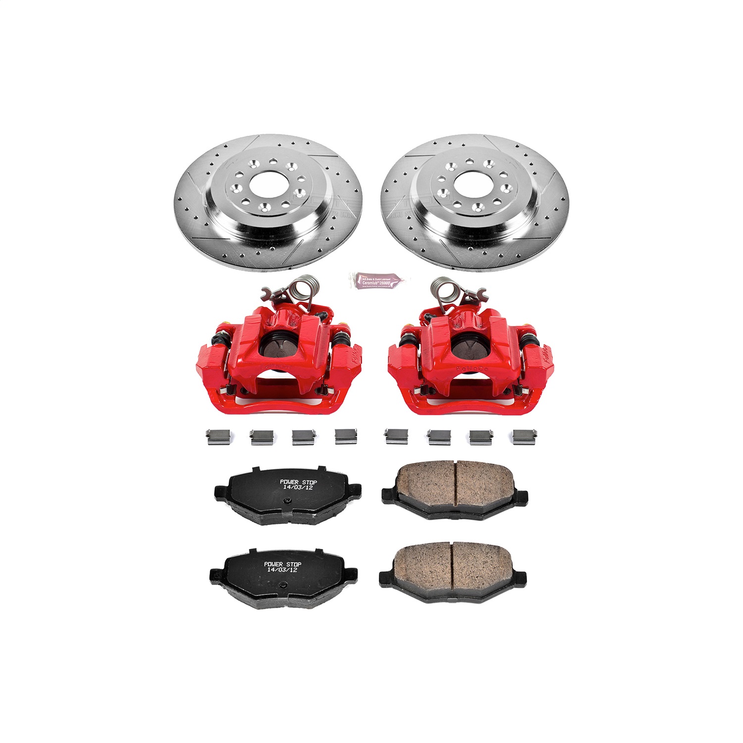 Power Stop - KC4744 - Rear - Disc Brake Pad/Caliper and Rotor Kit