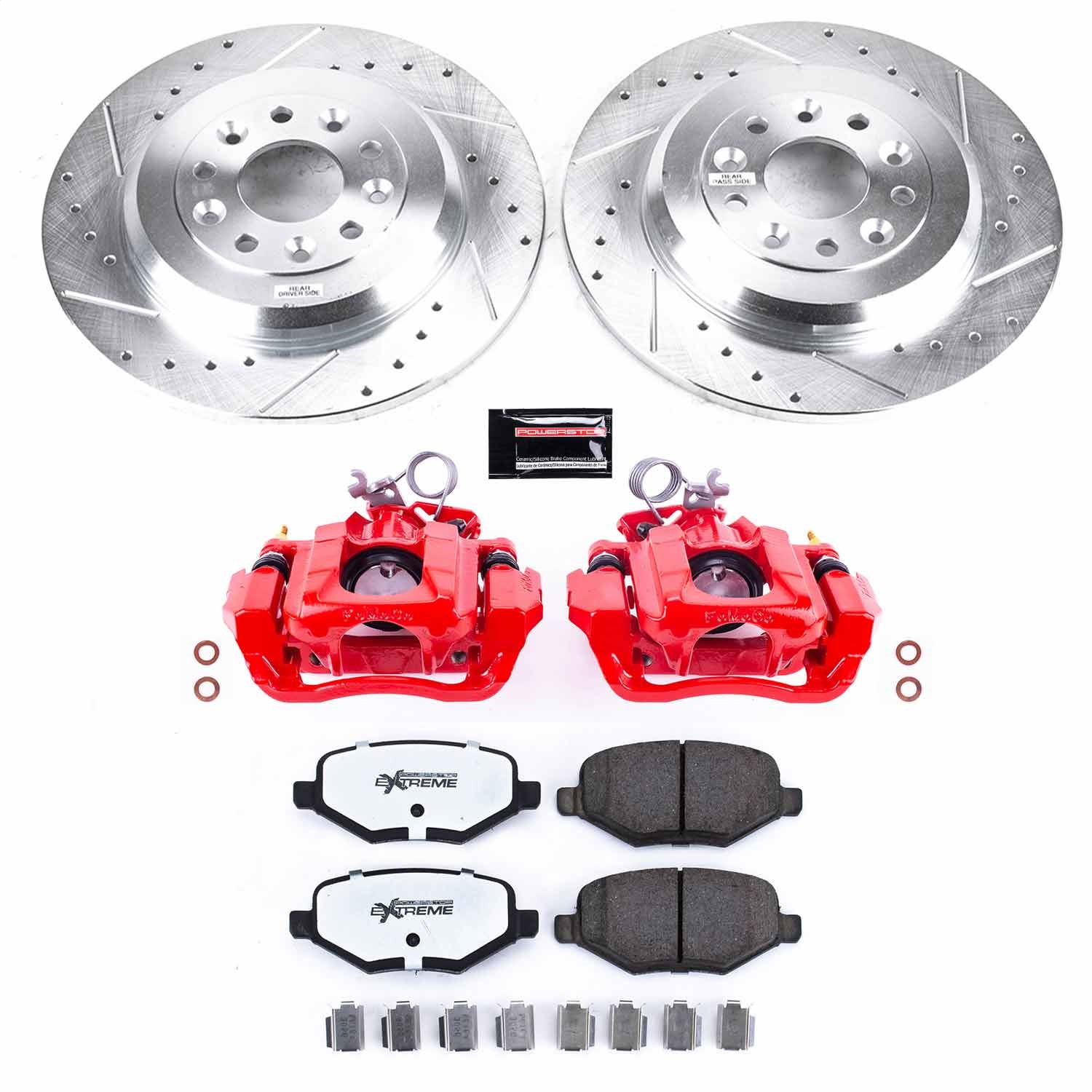 Power Stop - KC4744C-36 - Rear - Disc Brake Pad/Caliper and Rotor Kit