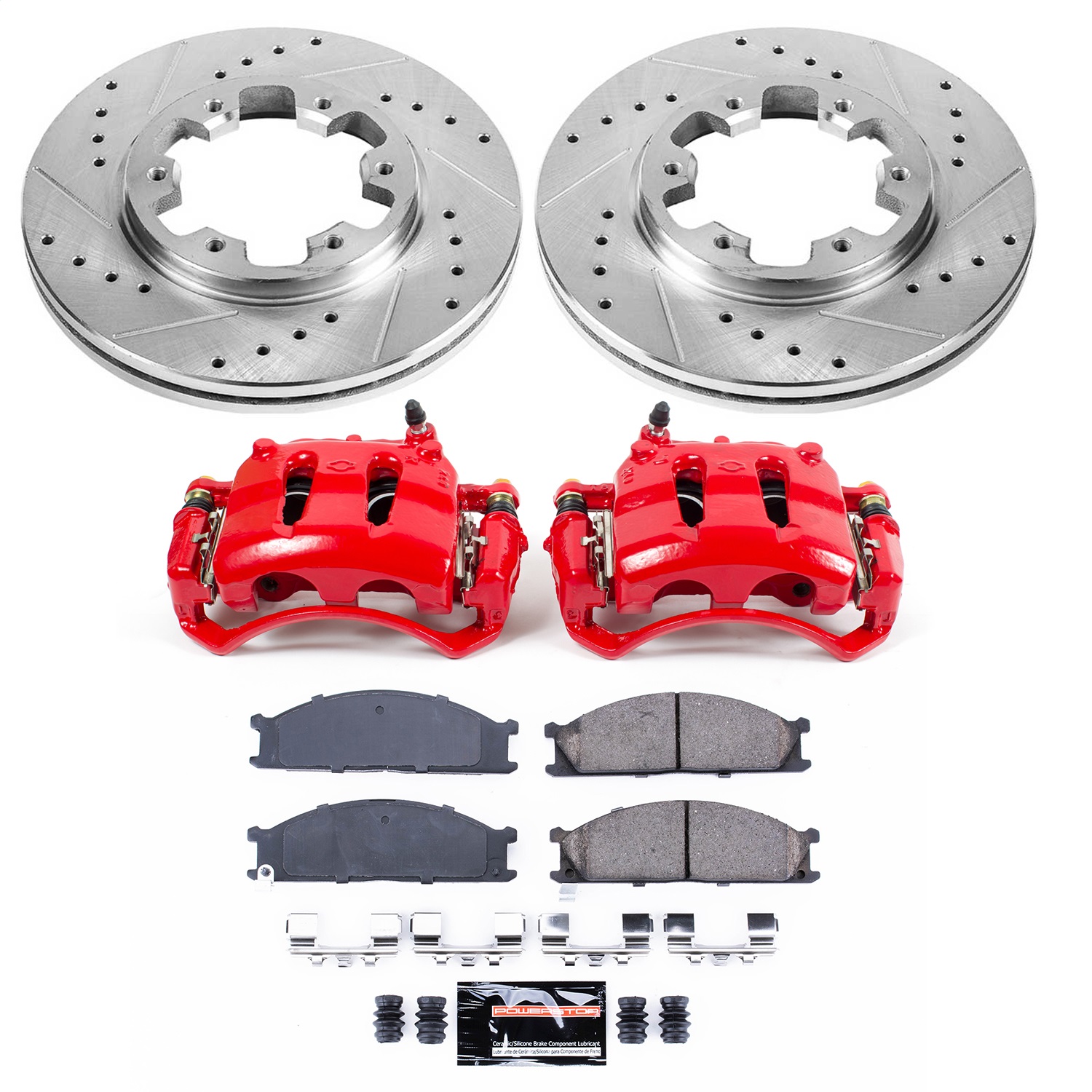 Power Stop - KC4837A - Front - Disc Brake Pad/Caliper and Rotor Kit