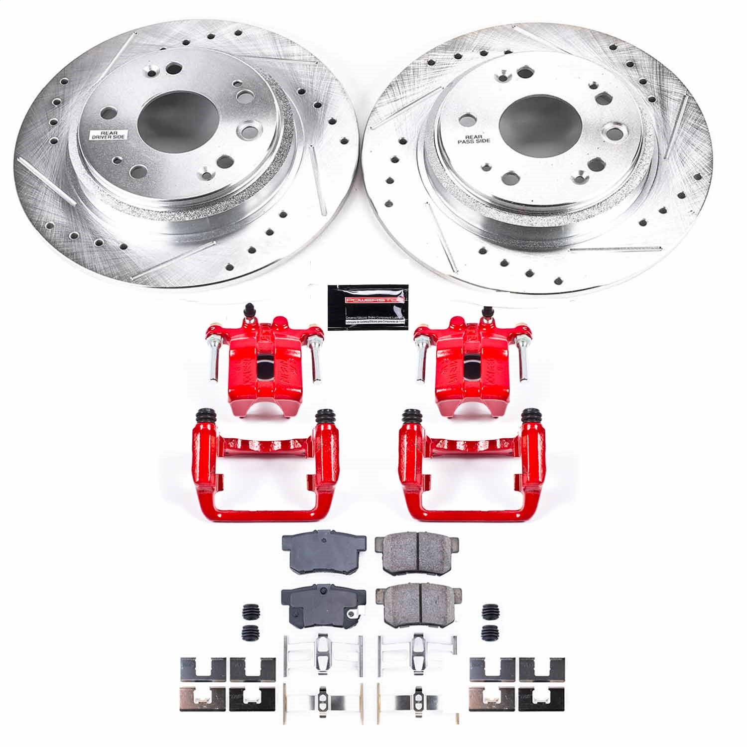 Power Stop - KC4989 - Rear - Disc Brake Pad/Caliper and Rotor Kit