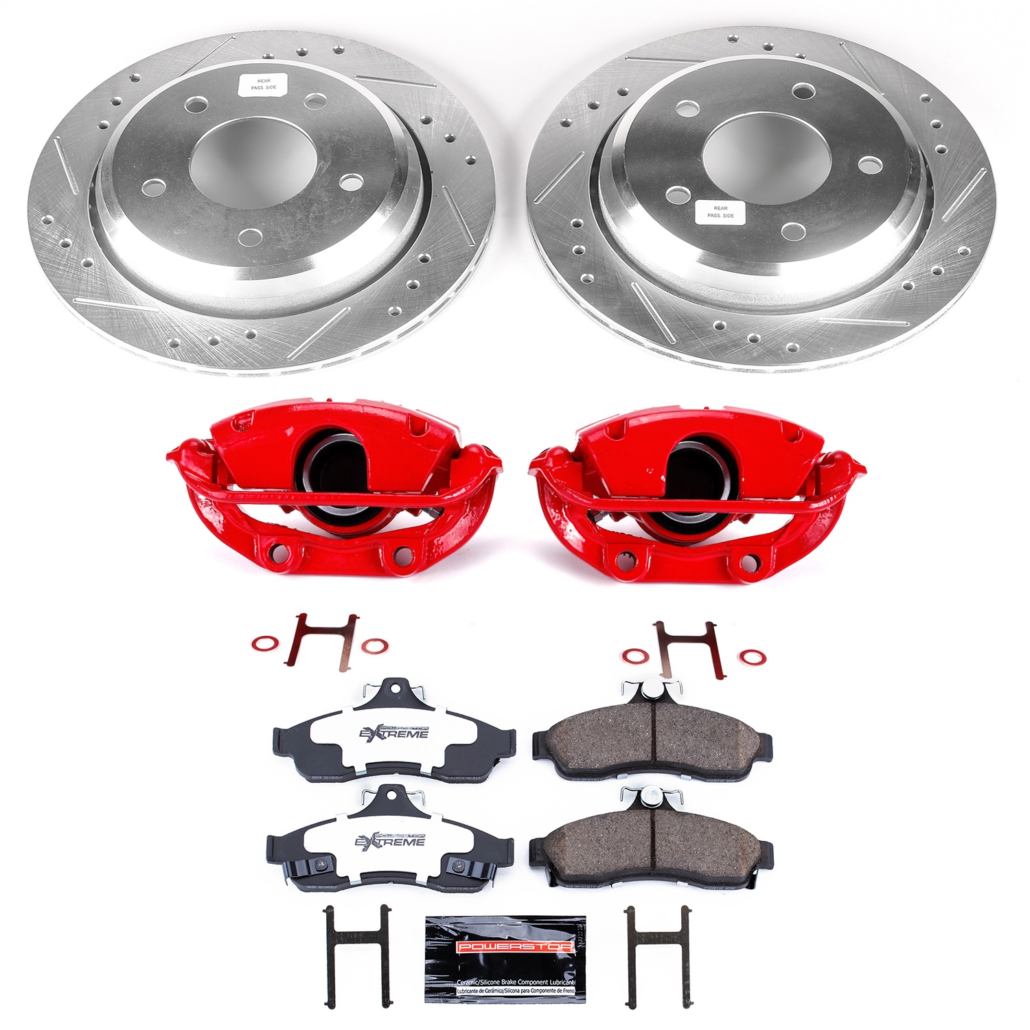 Power Stop - KC5064-26 - Rear - Disc Brake Pad/Caliper and Rotor Kit