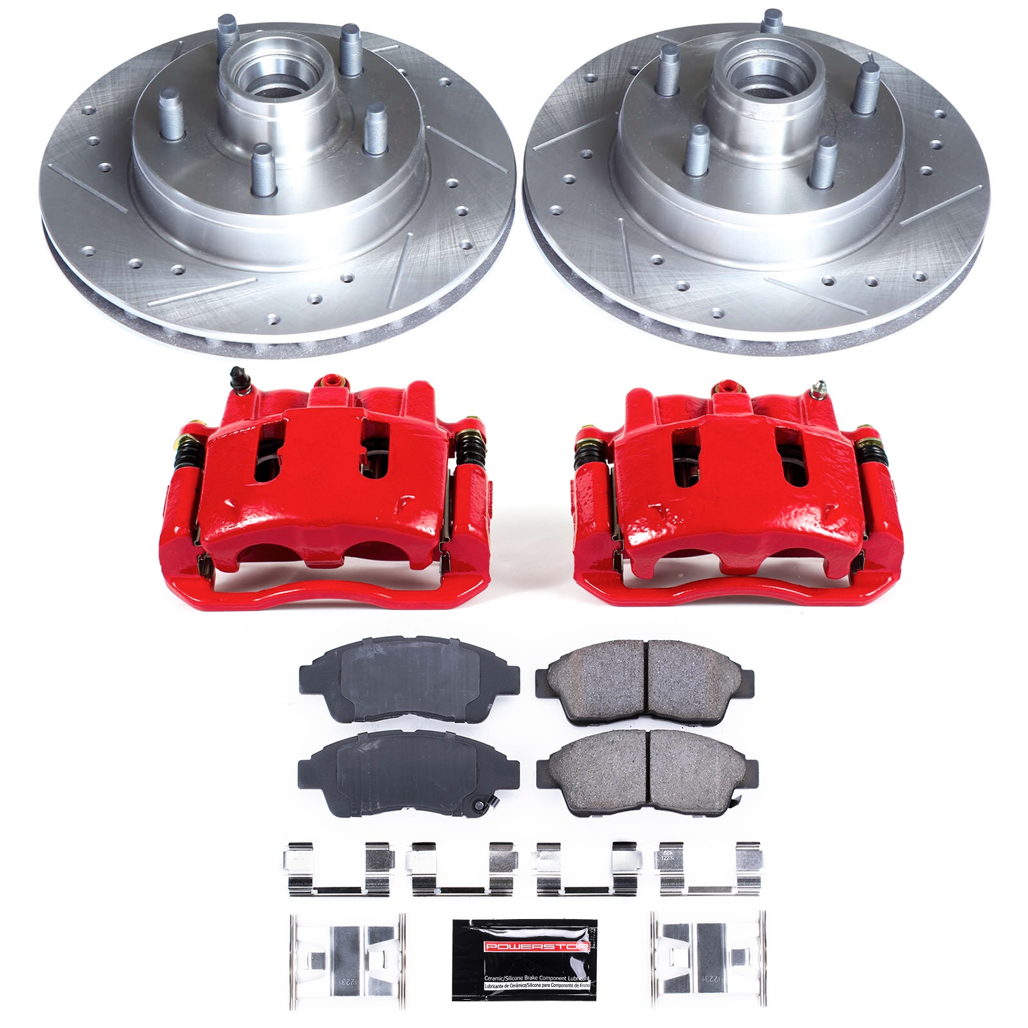 Power Stop - KC5079 - Front - Disc Brake Pad/Caliper and Rotor Kit