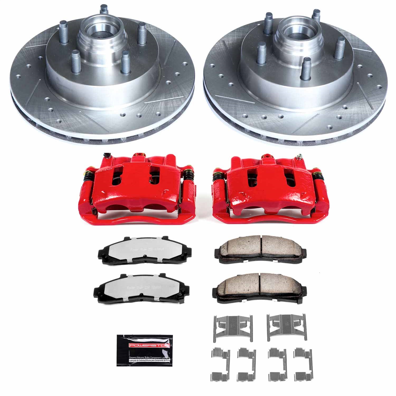 Power Stop - KC5083-36 - Front - Disc Brake Pad/Caliper and Rotor Kit