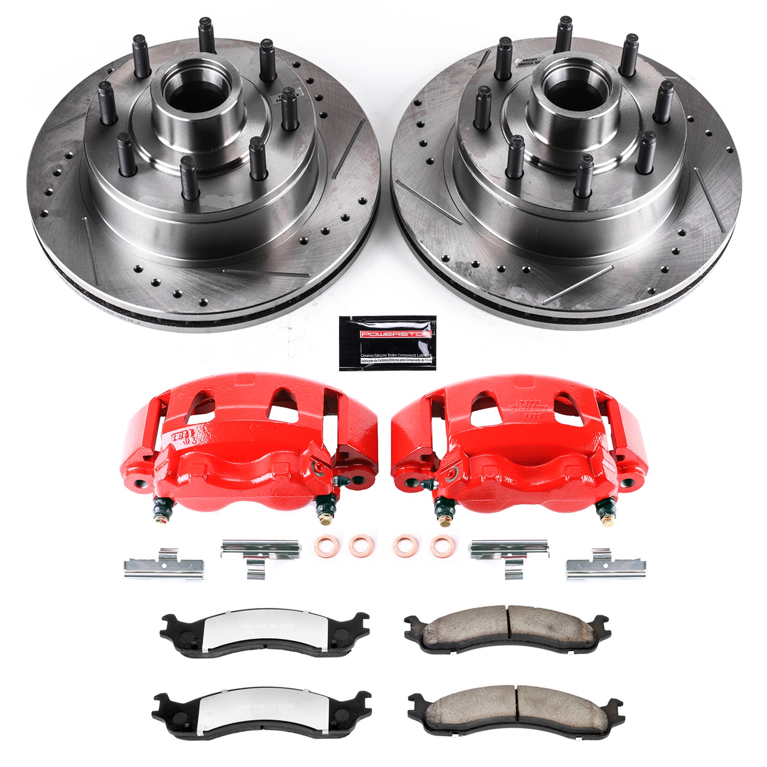 Power Stop - KC5088-36 - Front - Disc Brake Pad/Caliper and Rotor Kit
