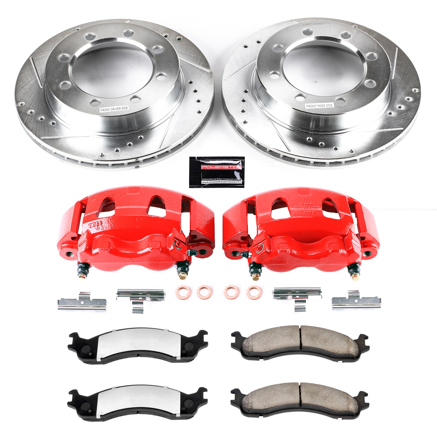 Power Stop - KC5089-36 - Front - Disc Brake Pad/Caliper and Rotor Kit