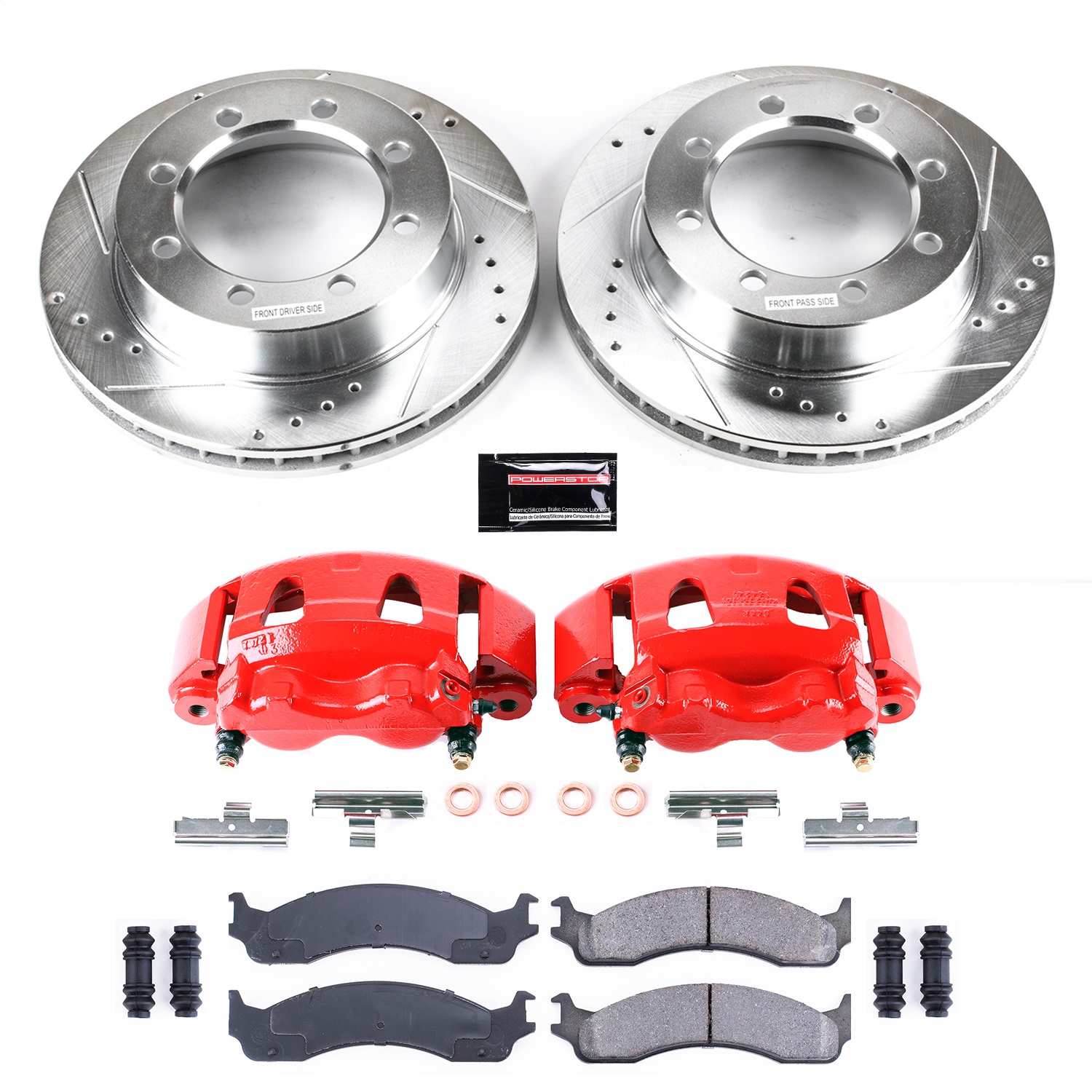 Power Stop - KC5089 - Front - Disc Brake Pad/Caliper and Rotor Kit