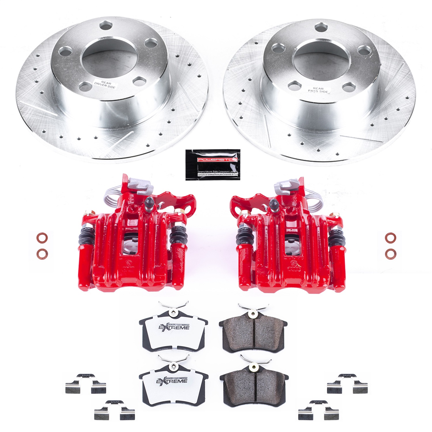 Power Stop - KC515-26 - Rear - Disc Brake Pad/Caliper and Rotor Kit