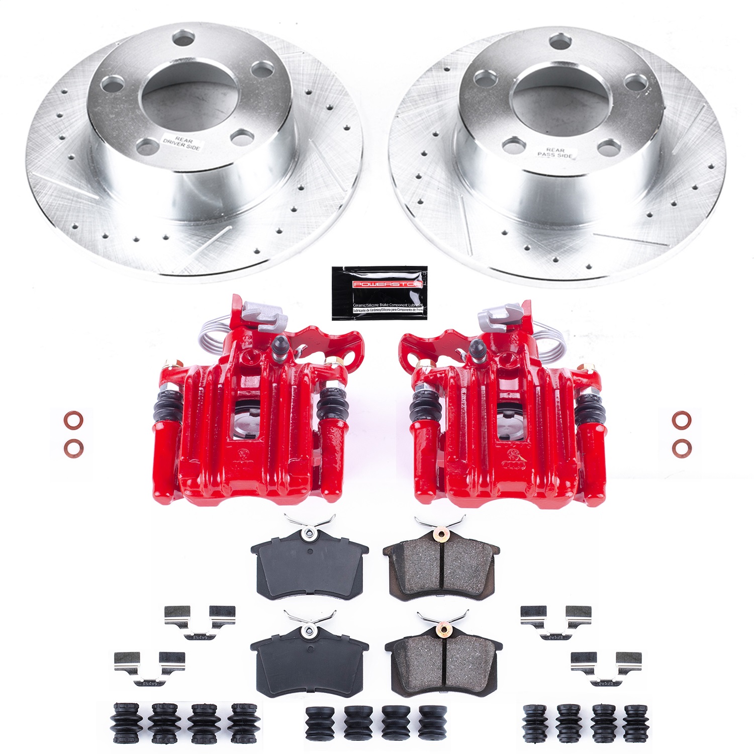 Power Stop - KC515 - Rear - Disc Brake Pad/Caliper and Rotor Kit