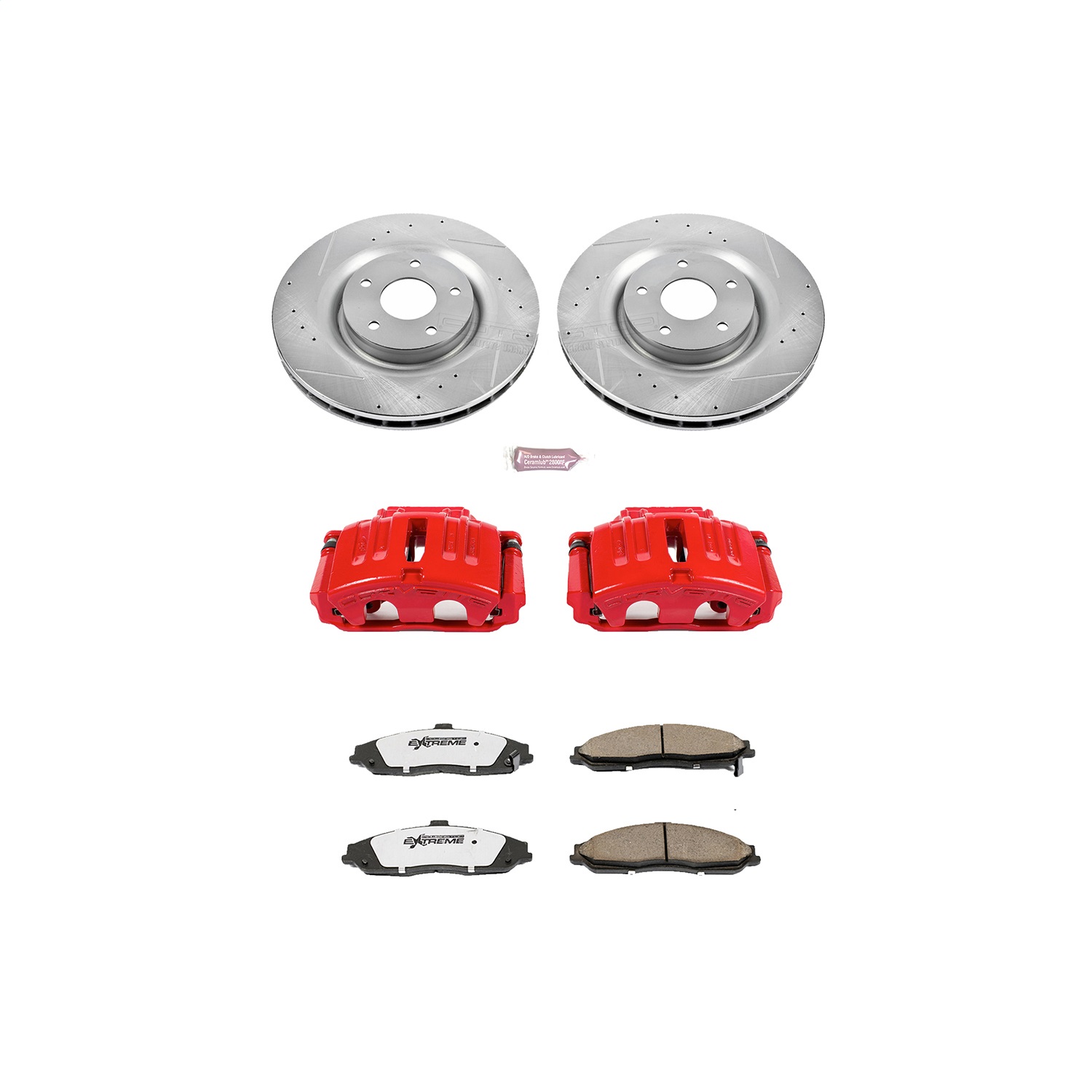 Power Stop - KC5158-26 - Front - Disc Brake Pad/Caliper and Rotor Kit