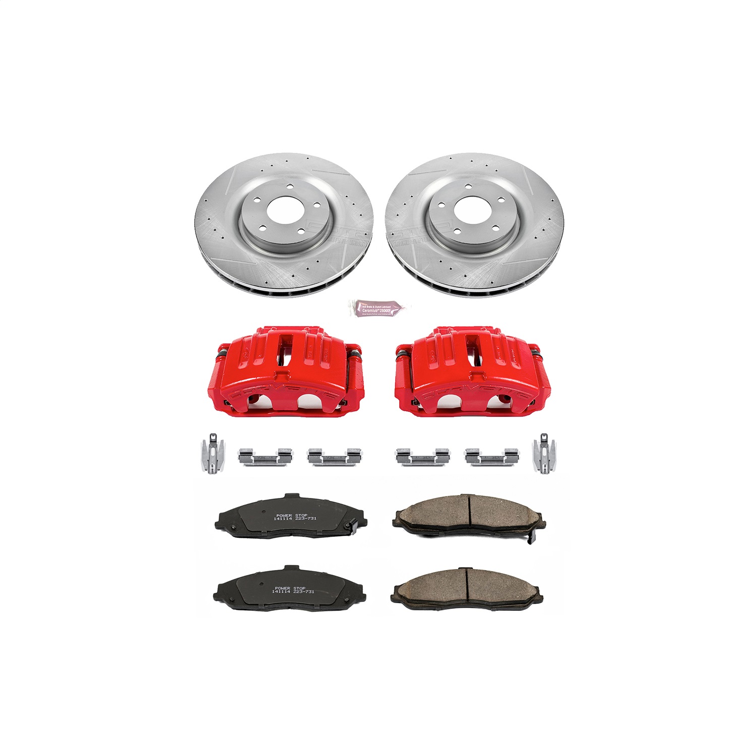 Power Stop - KC5158 - Front - Disc Brake Pad/Caliper and Rotor Kit