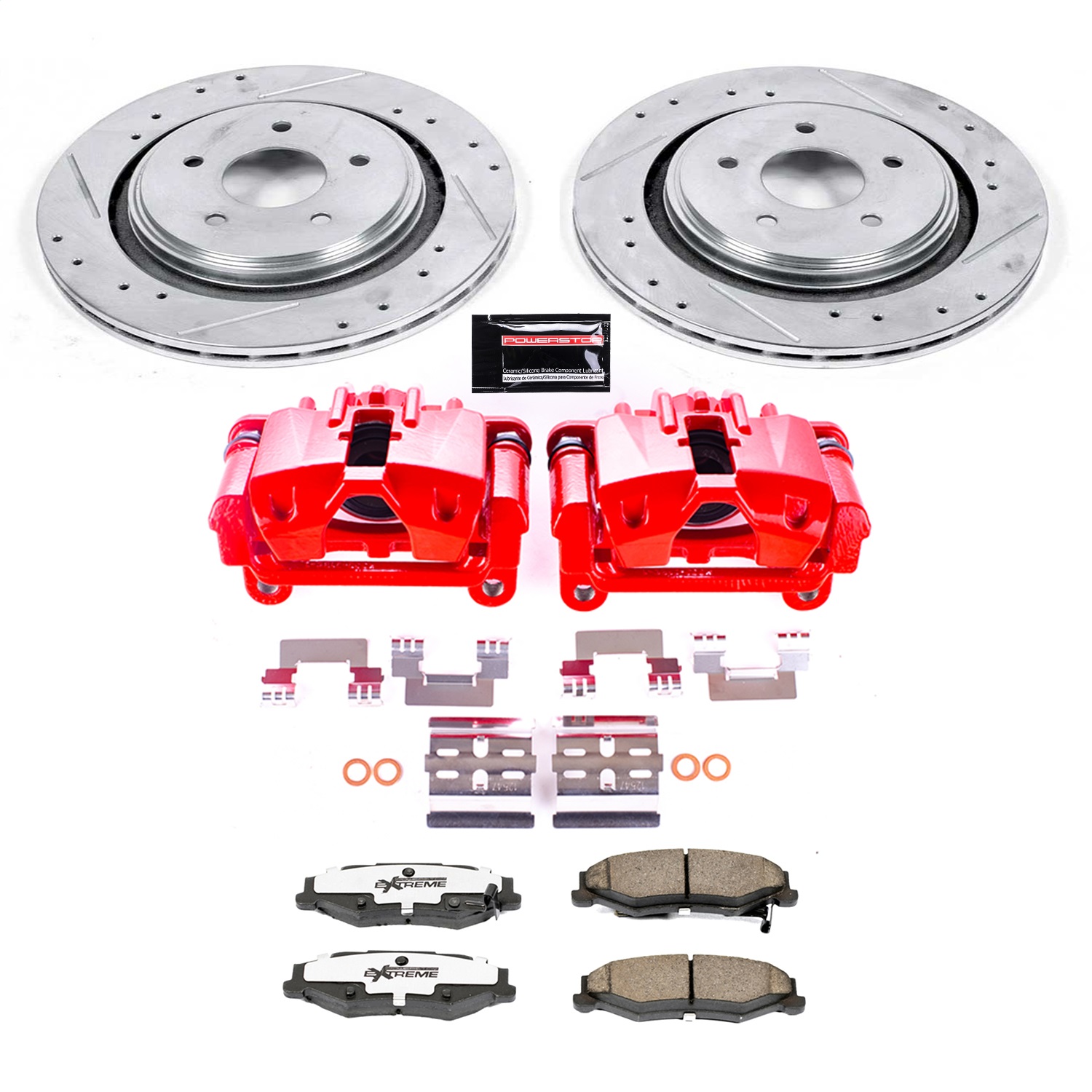 Power Stop - KC5159-26 - Rear - Disc Brake Pad/Caliper and Rotor Kit