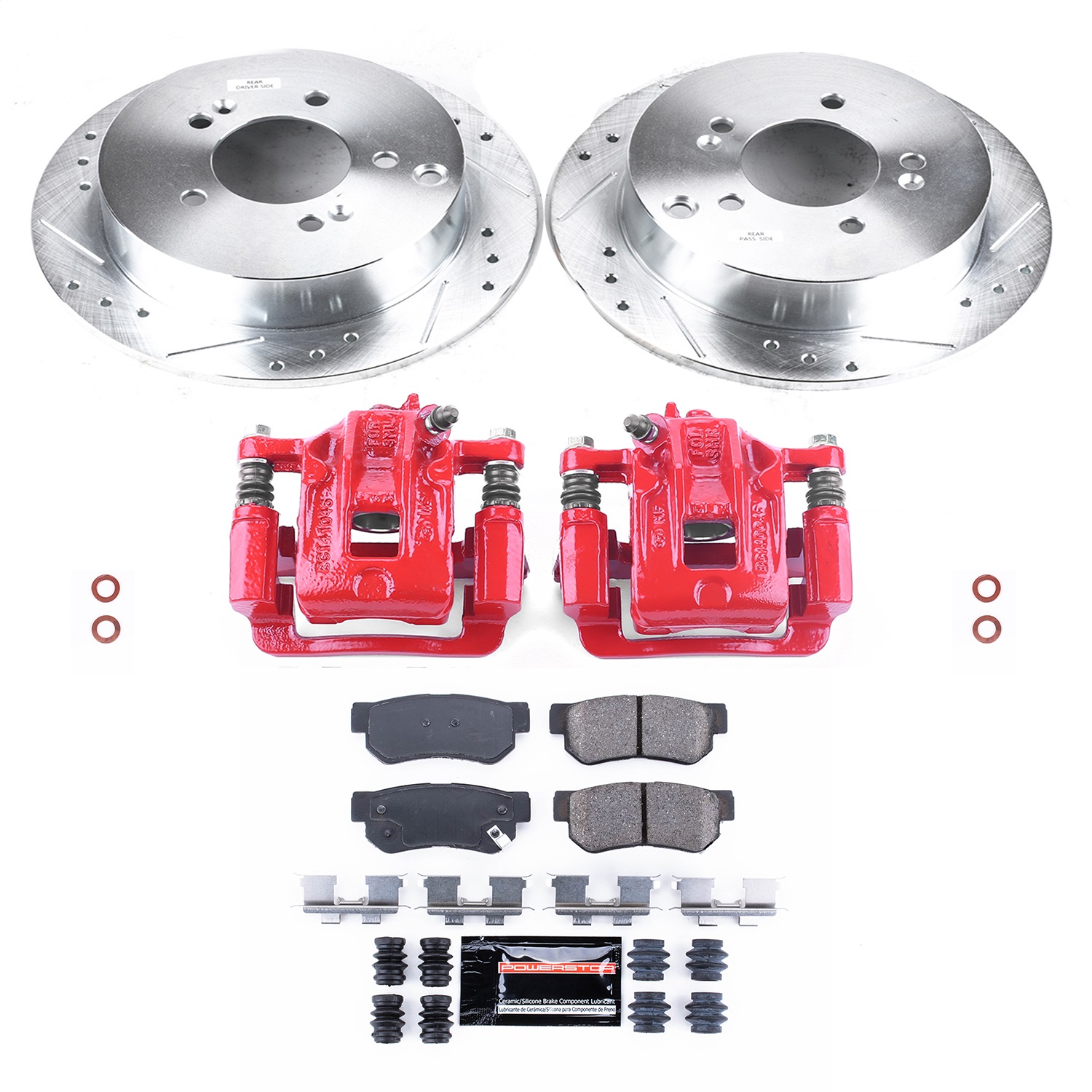 Power Stop - KC5213A - Rear - Disc Brake Pad/Caliper and Rotor Kit