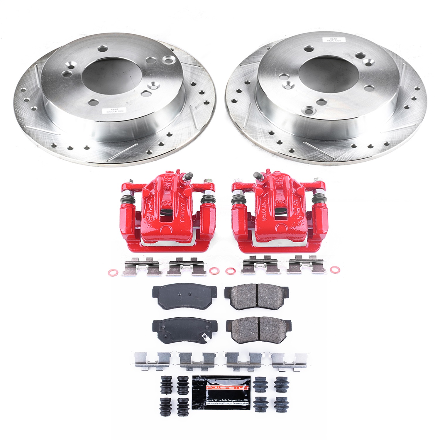 Power Stop - KC5214 - Rear - Disc Brake Pad/Caliper and Rotor Kit