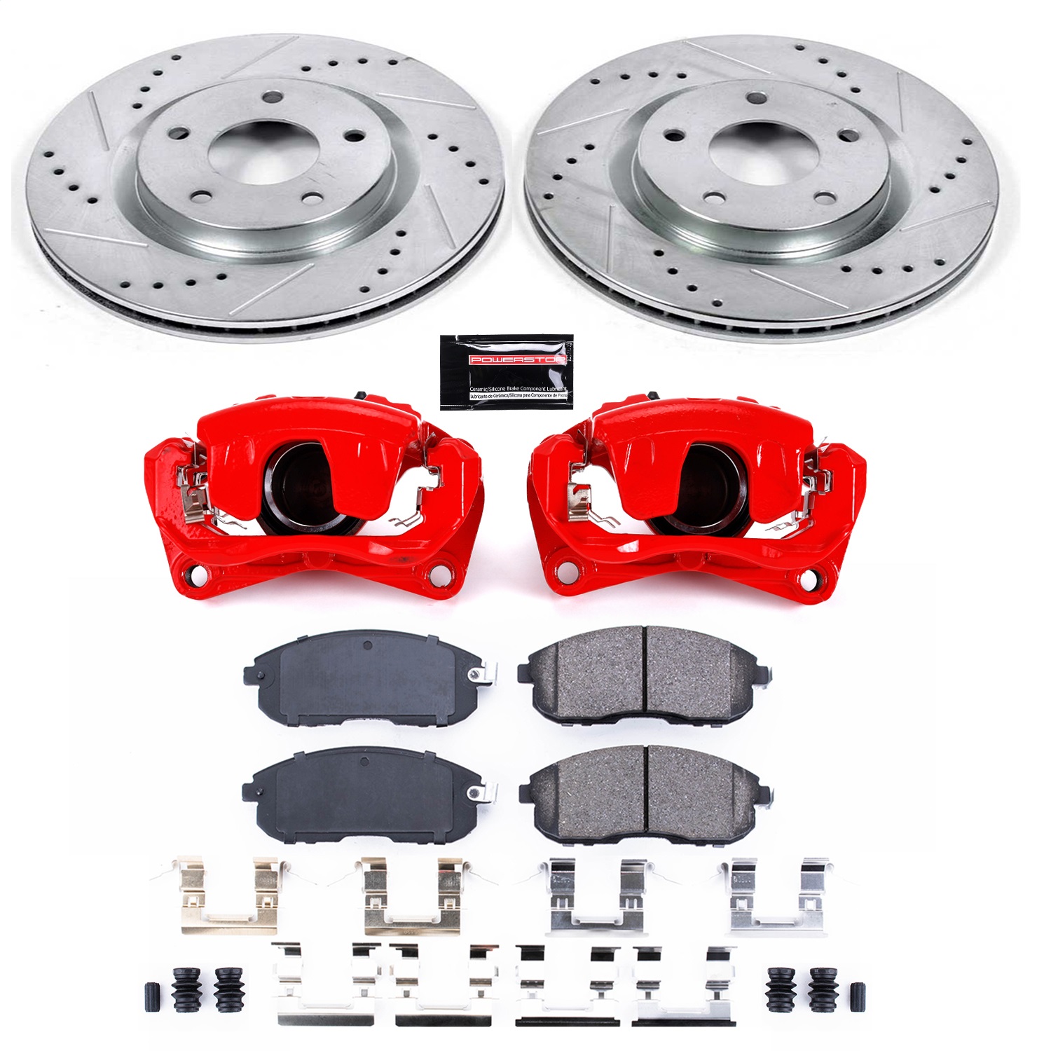 Power Stop - KC5217A - Front - Disc Brake Pad/Caliper and Rotor Kit