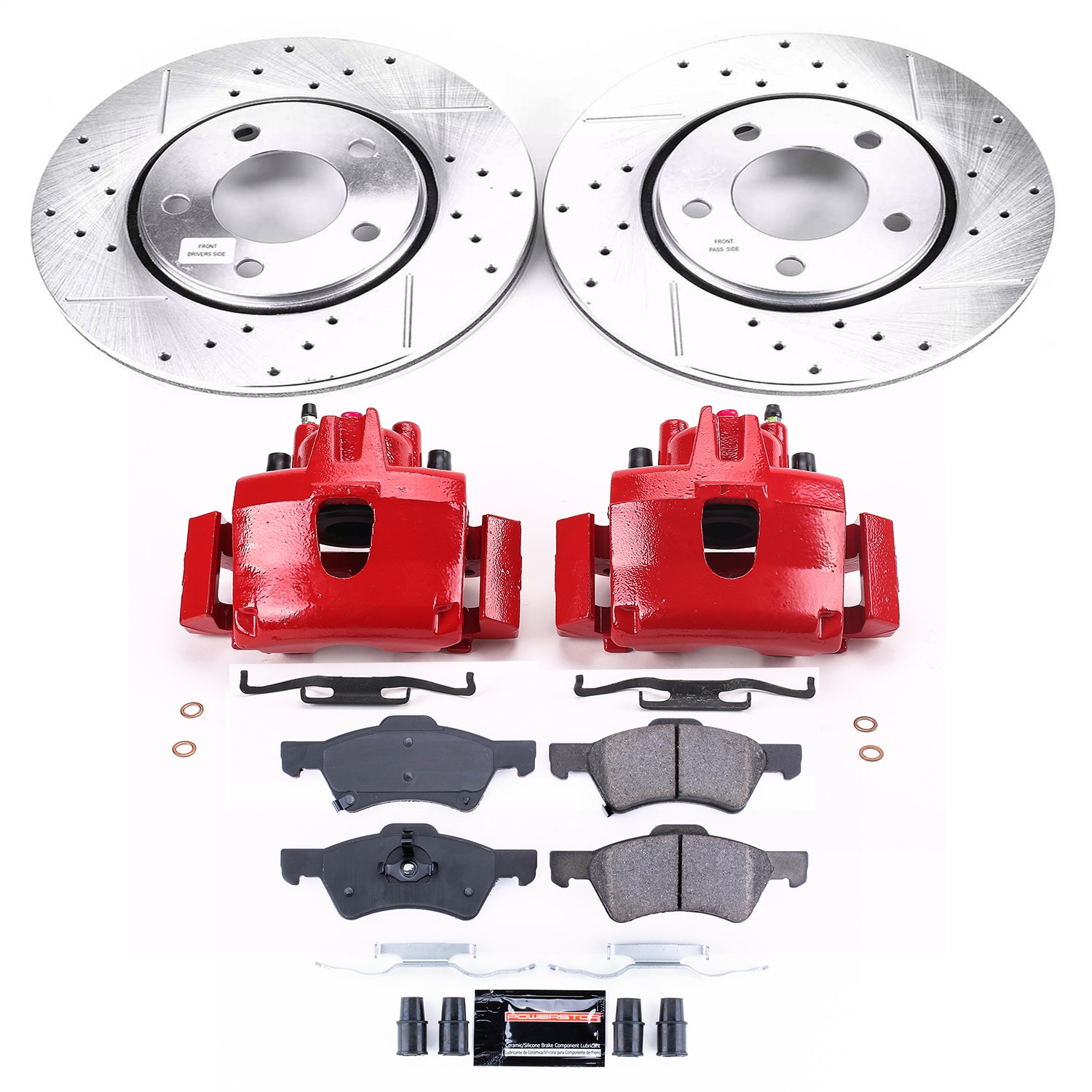 Power Stop - KC5246 - Front - Disc Brake Pad/Caliper and Rotor Kit