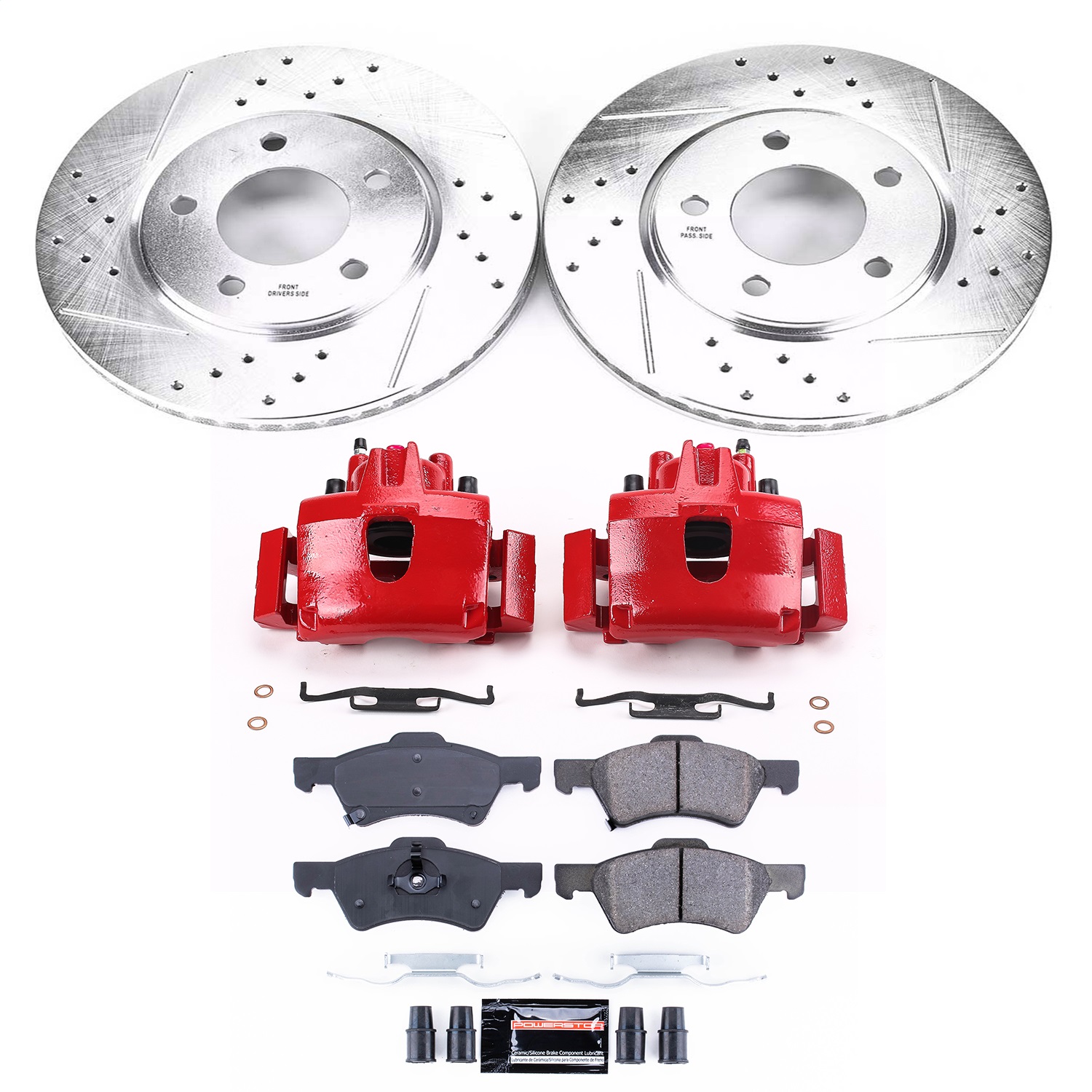 Power Stop - KC5247 - Front - Disc Brake Pad/Caliper and Rotor Kit