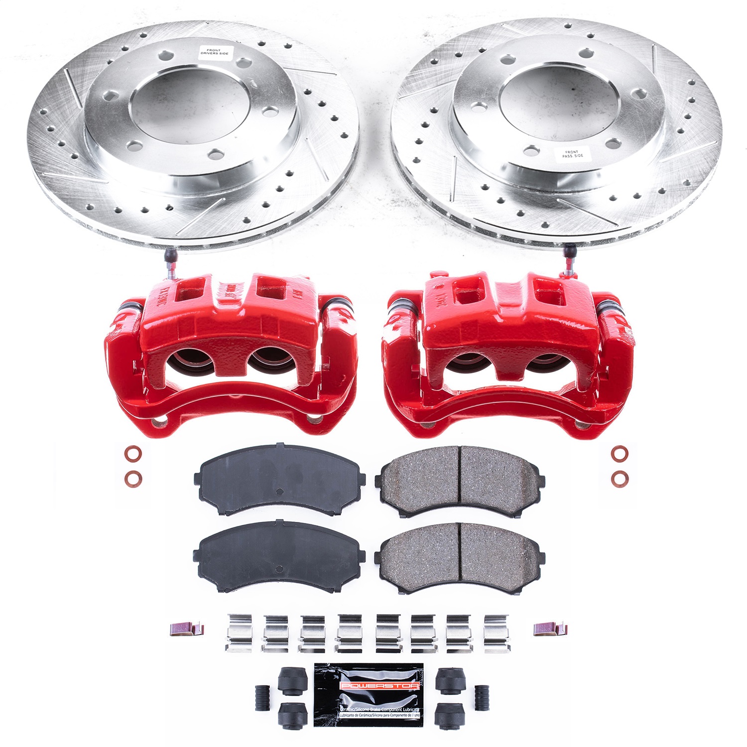 Power Stop - KC5259A - Front - Disc Brake Pad/Caliper and Rotor Kit
