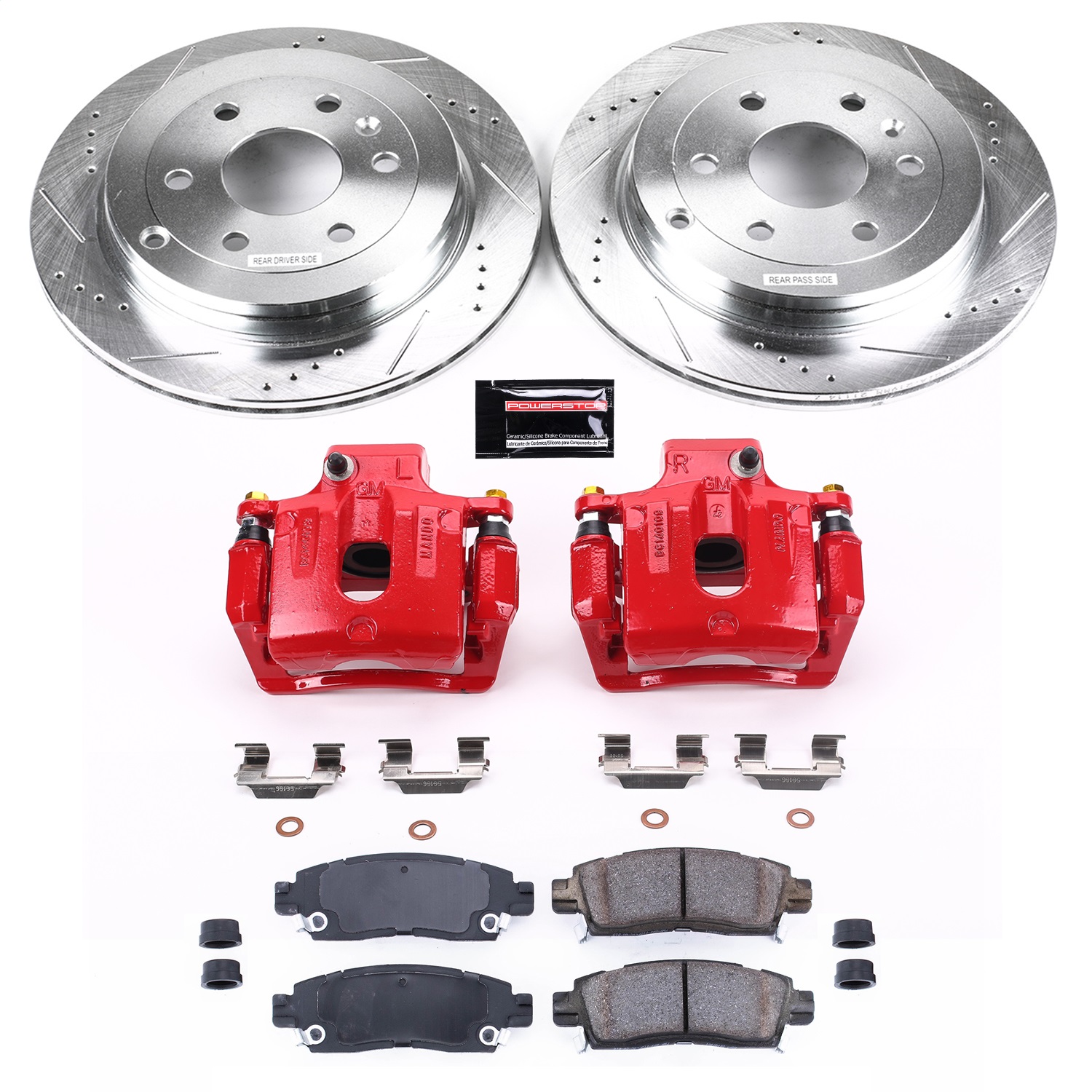 Power Stop - KC5262 - Rear - Disc Brake Pad/Caliper and Rotor Kit
