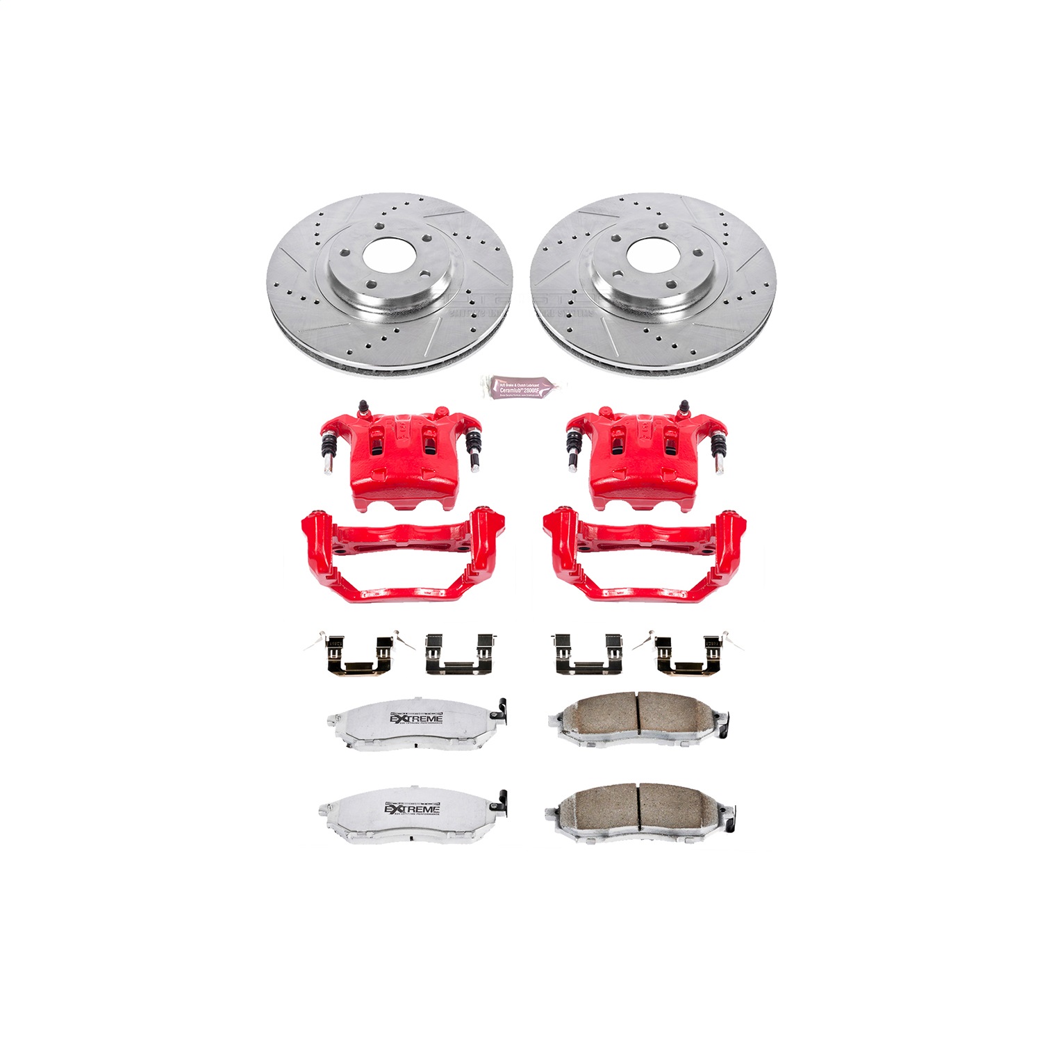 Power Stop - KC5263-26 - Front - Disc Brake Pad/Caliper and Rotor Kit