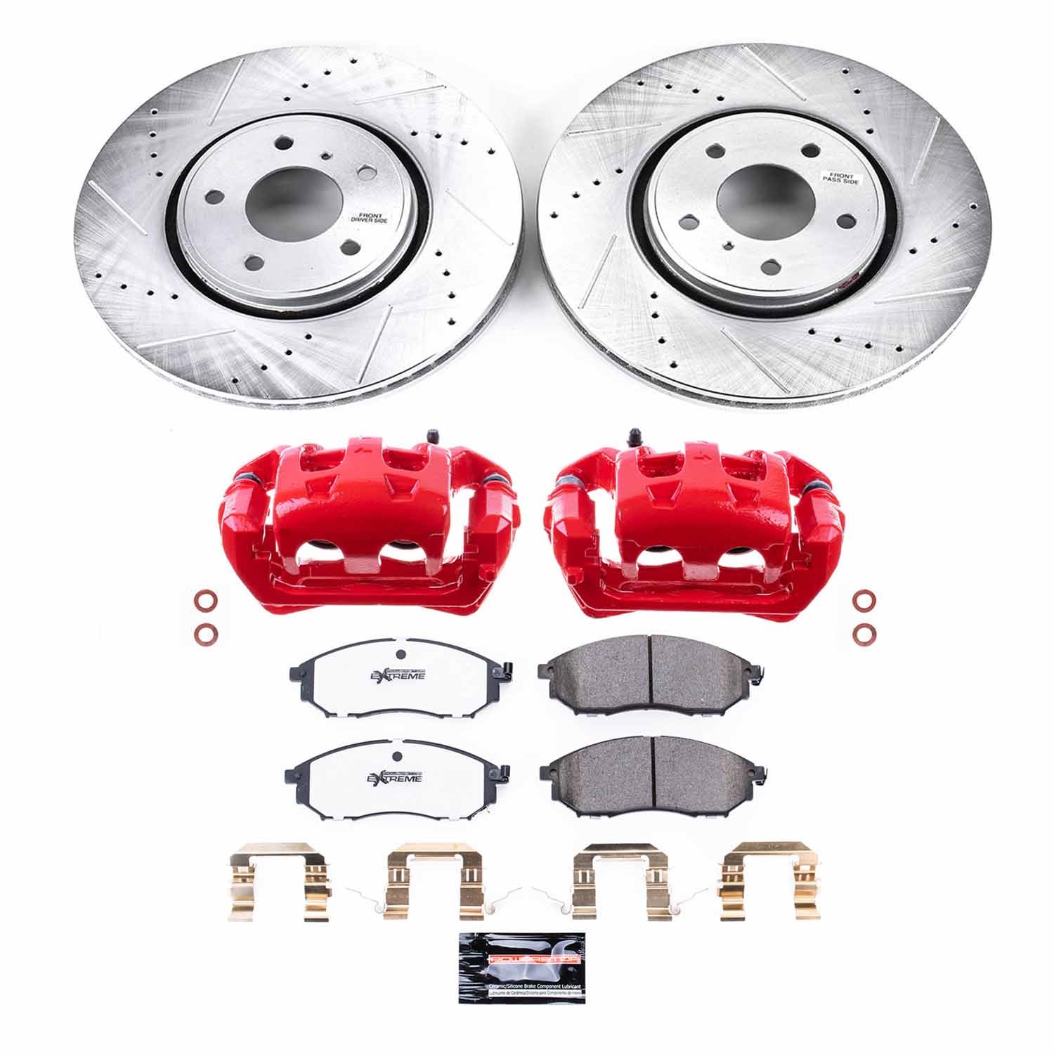 Power Stop - KC5264-26 - Front - Disc Brake Pad/Caliper and Rotor Kit