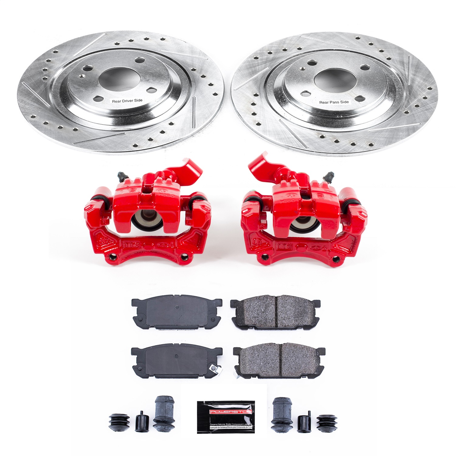Power Stop - KC5267 - Rear - Disc Brake Pad/Caliper and Rotor Kit