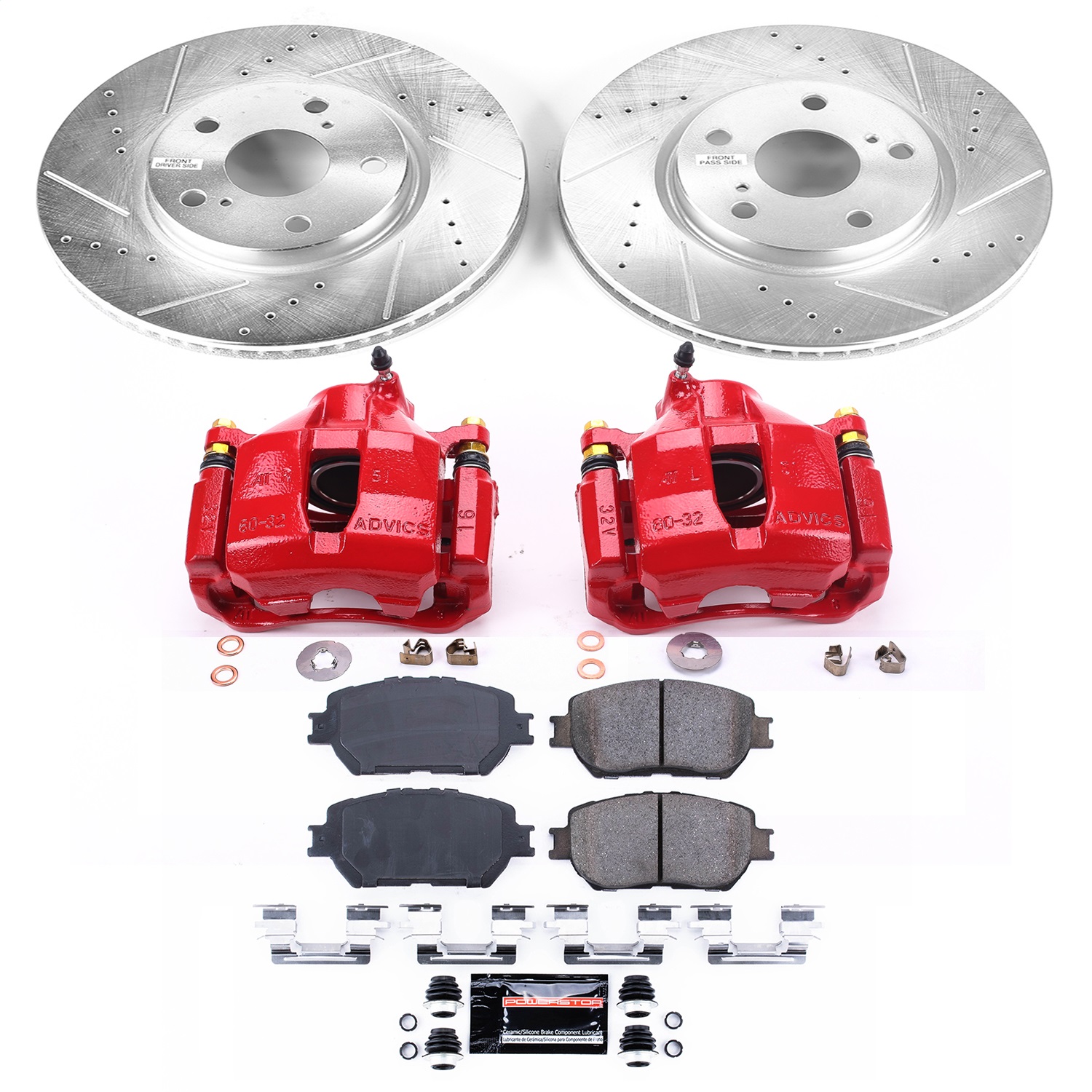 Power Stop - KC5272 - Front - Disc Brake Pad/Caliper and Rotor Kit