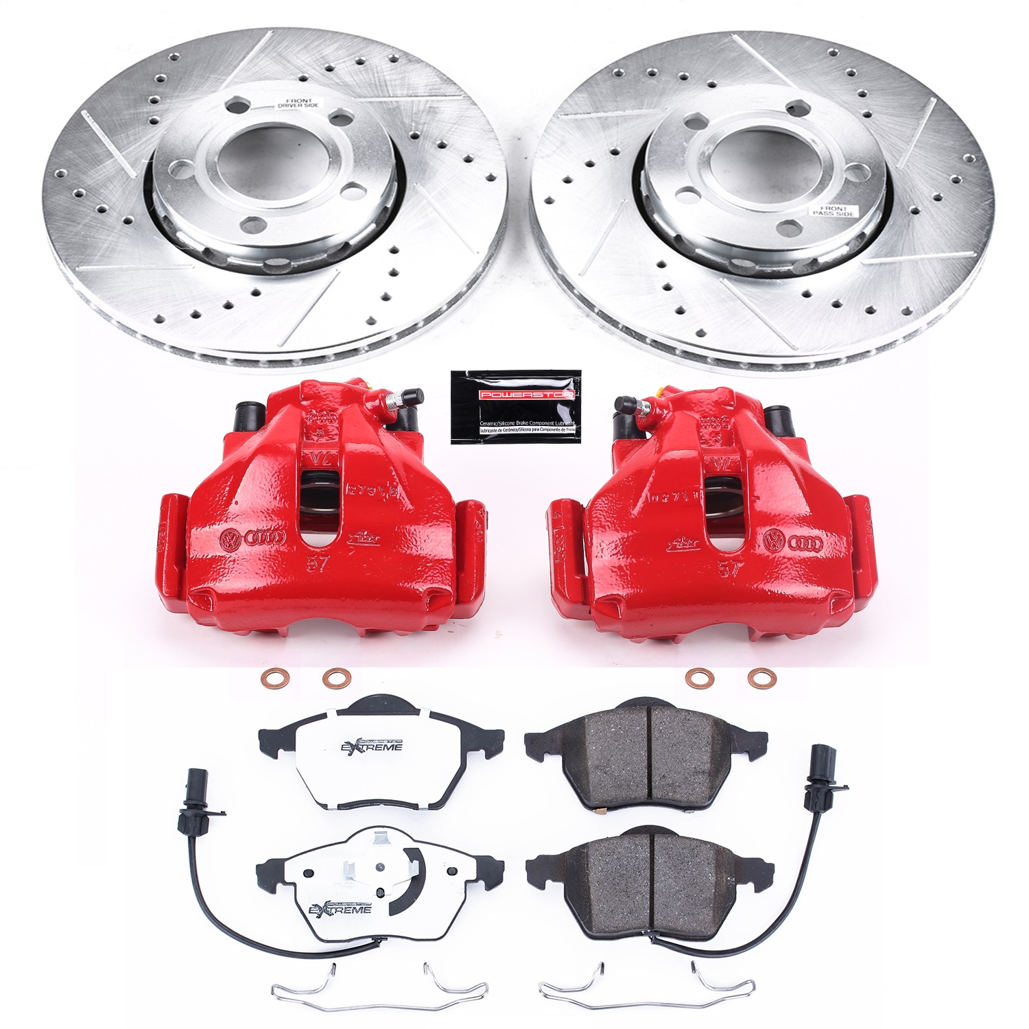Power Stop - KC528-26 - Front - Disc Brake Pad/Caliper and Rotor Kit