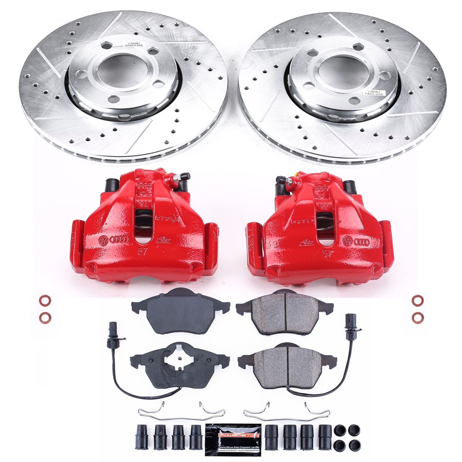 Power Stop - KC528 - Front - Disc Brake Pad/Caliper and Rotor Kit