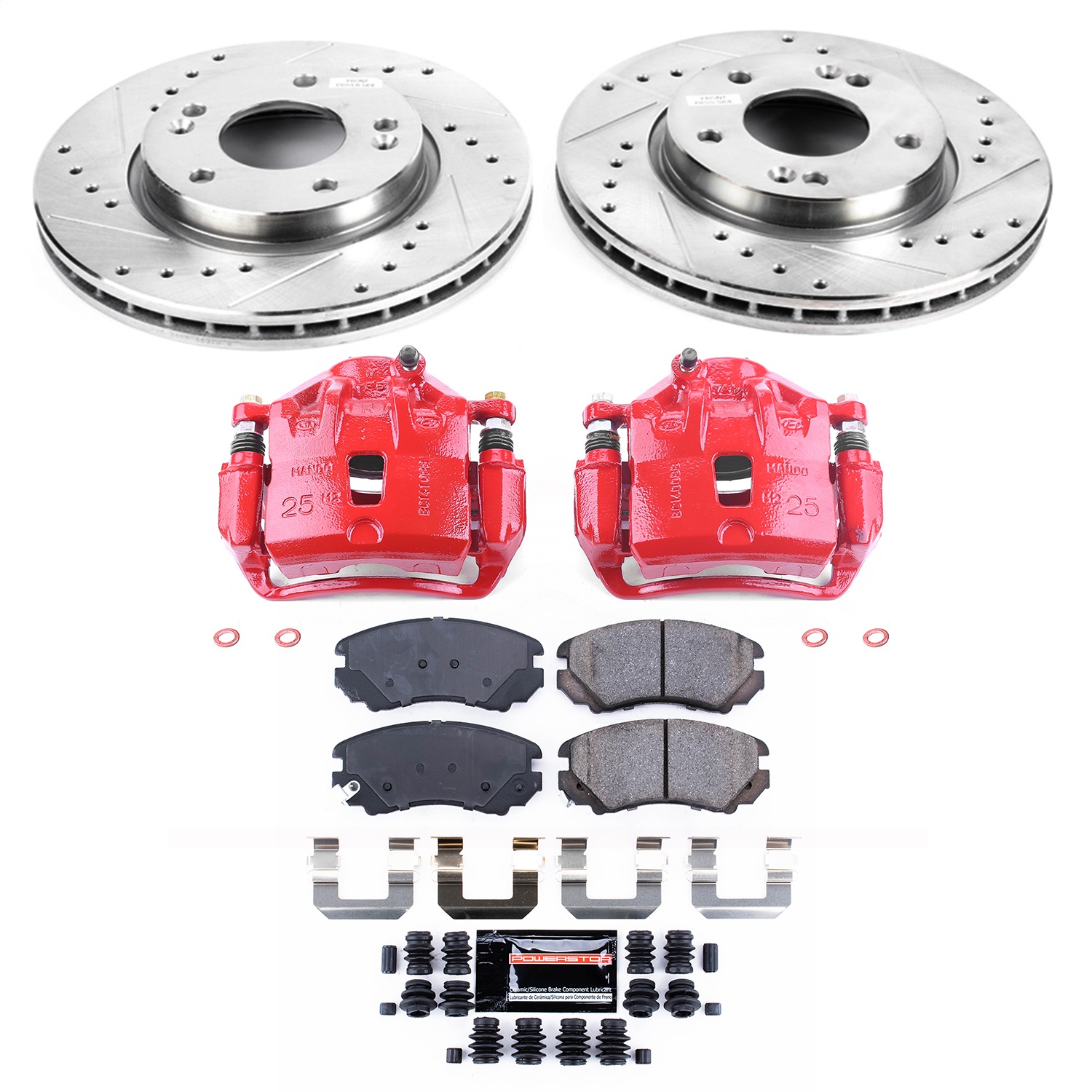 Power Stop - KC5291 - Front - Disc Brake Pad/Caliper and Rotor Kit