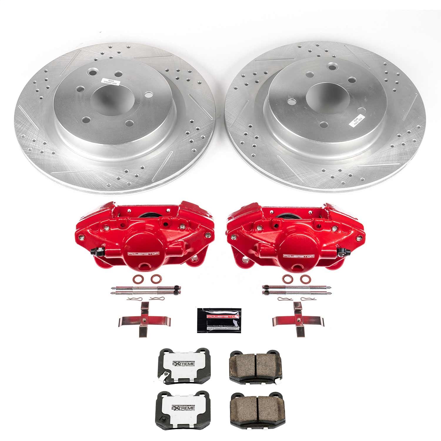 Power Stop - KC5303-26 - Rear - Disc Brake Pad/Caliper and Rotor Kit