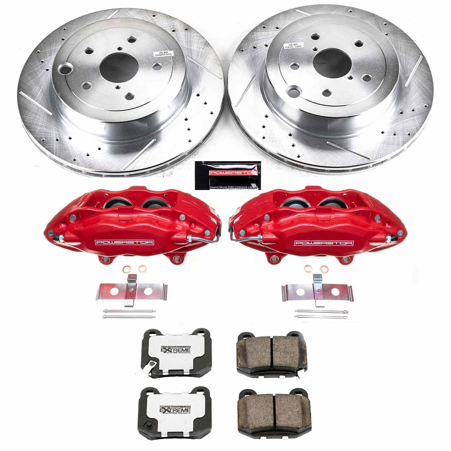 Power Stop - KC5305-26 - Rear - Disc Brake Pad/Caliper and Rotor Kit