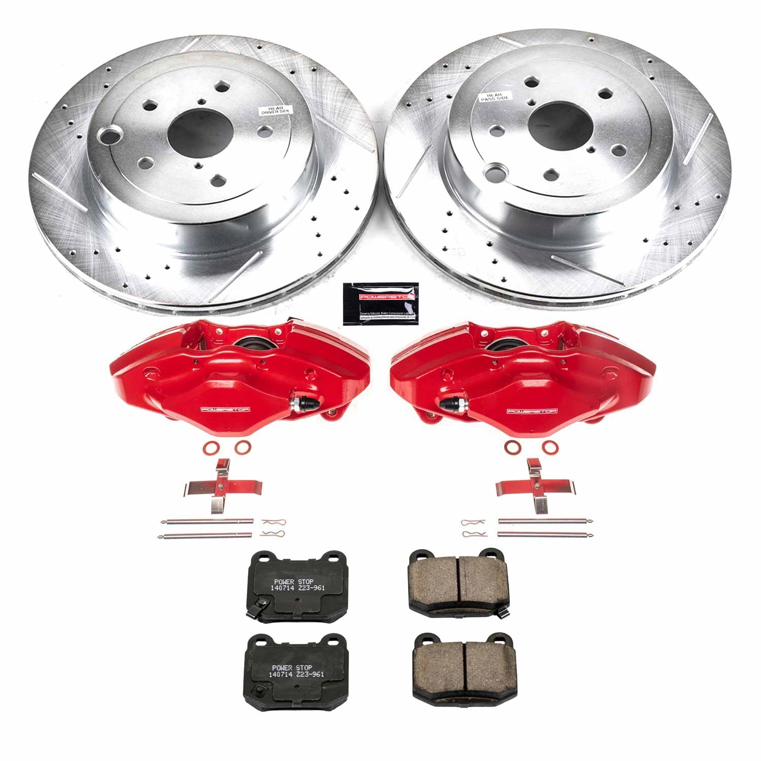 Power Stop - KC5305 - Rear - Disc Brake Pad/Caliper and Rotor Kit