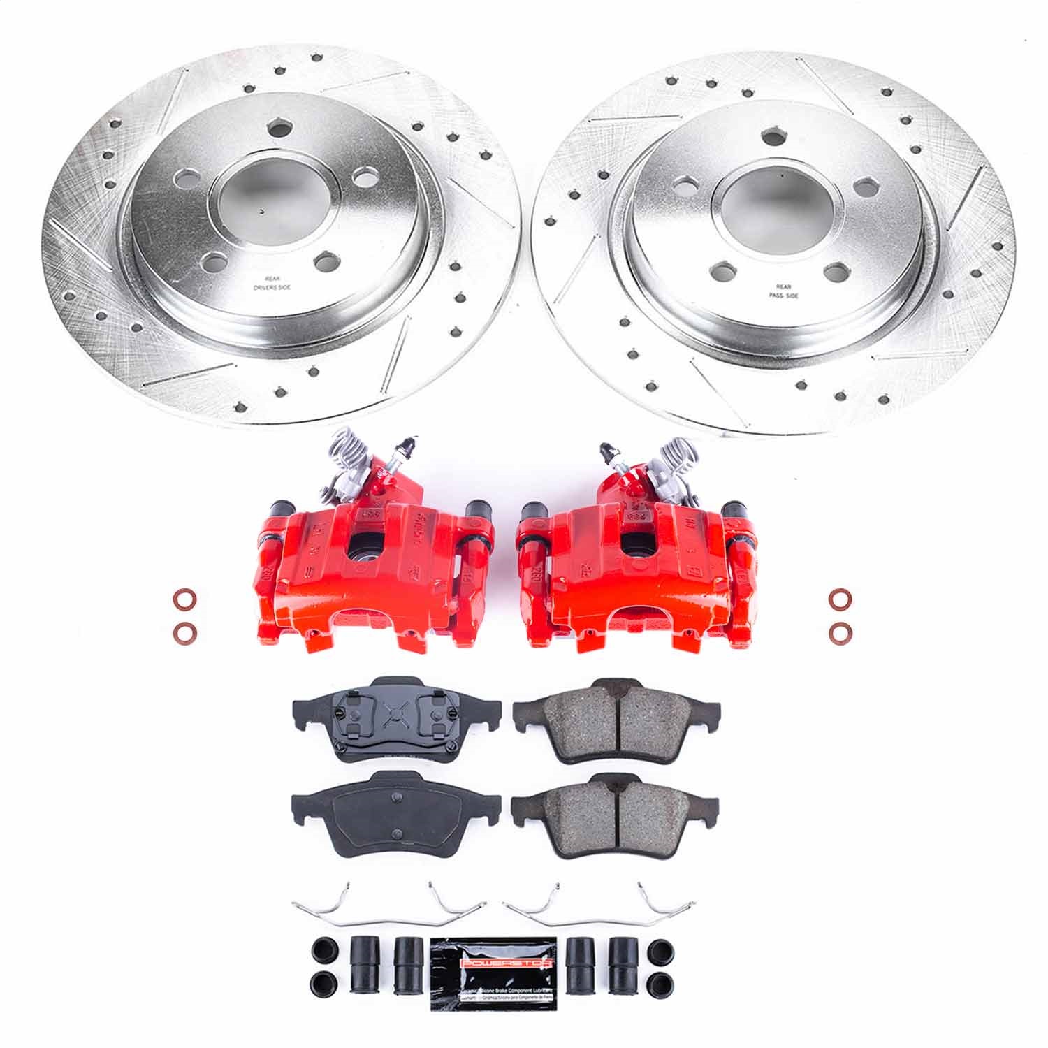 Power Stop - KC5309A - Rear - Disc Brake Pad/Caliper and Rotor Kit