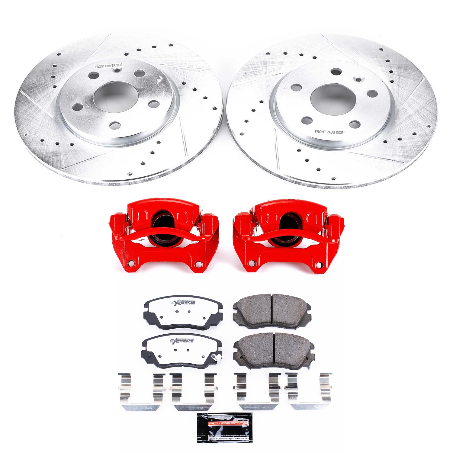 Power Stop - KC5334-26 - Front - Disc Brake Pad/Caliper and Rotor Kit
