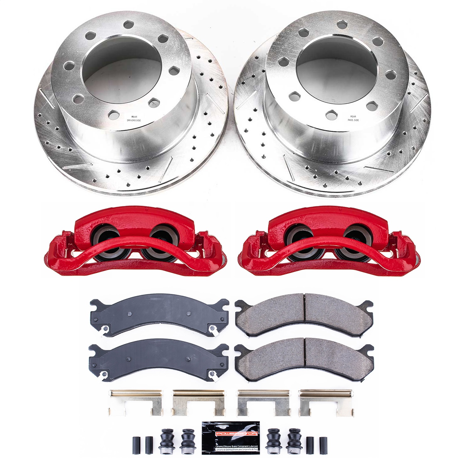Power Stop - KC5337 - Rear - Disc Brake Pad/Caliper and Rotor Kit