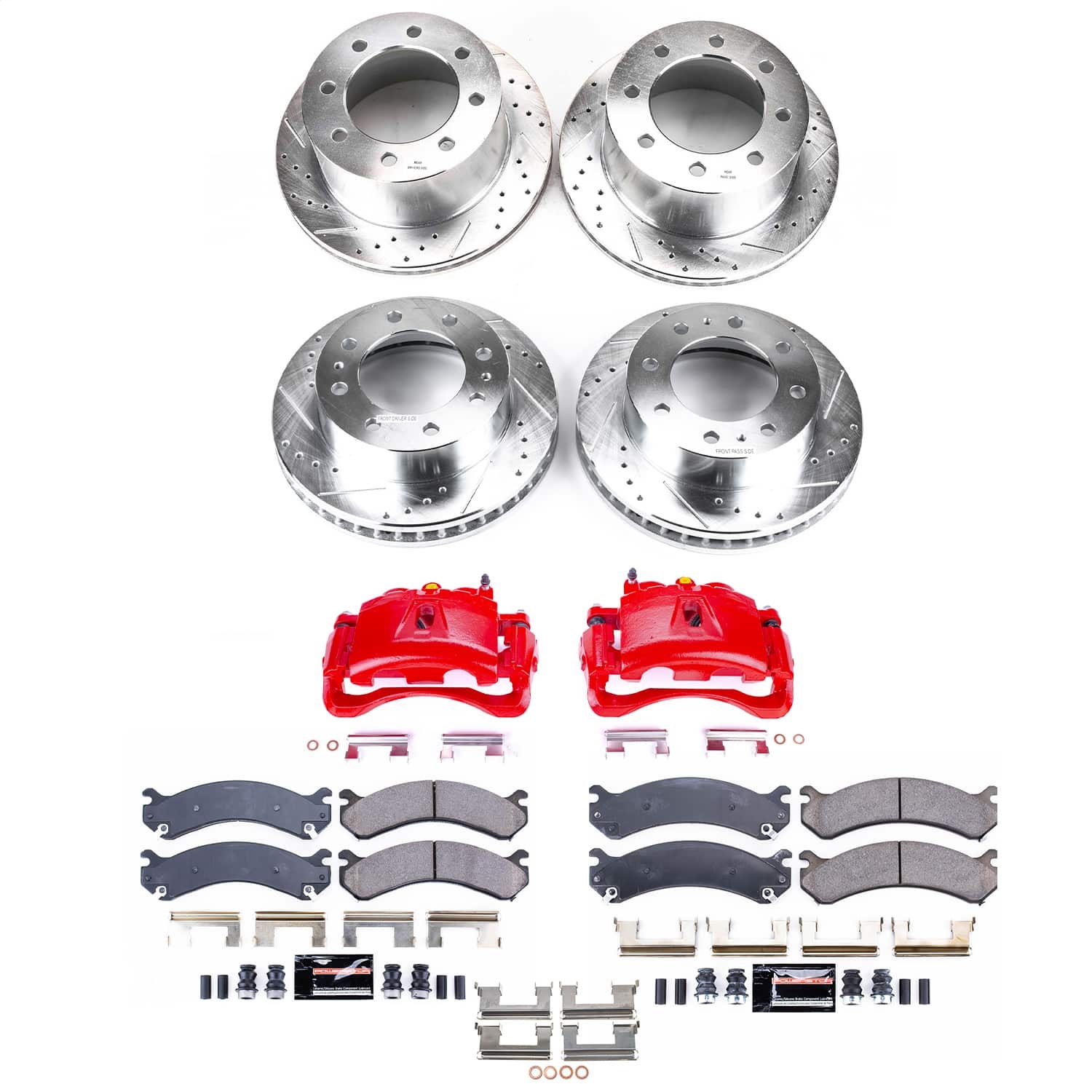 Power Stop - KC5338 - Front and Rear - Disc Brake Pad/Caliper and Rotor Kit