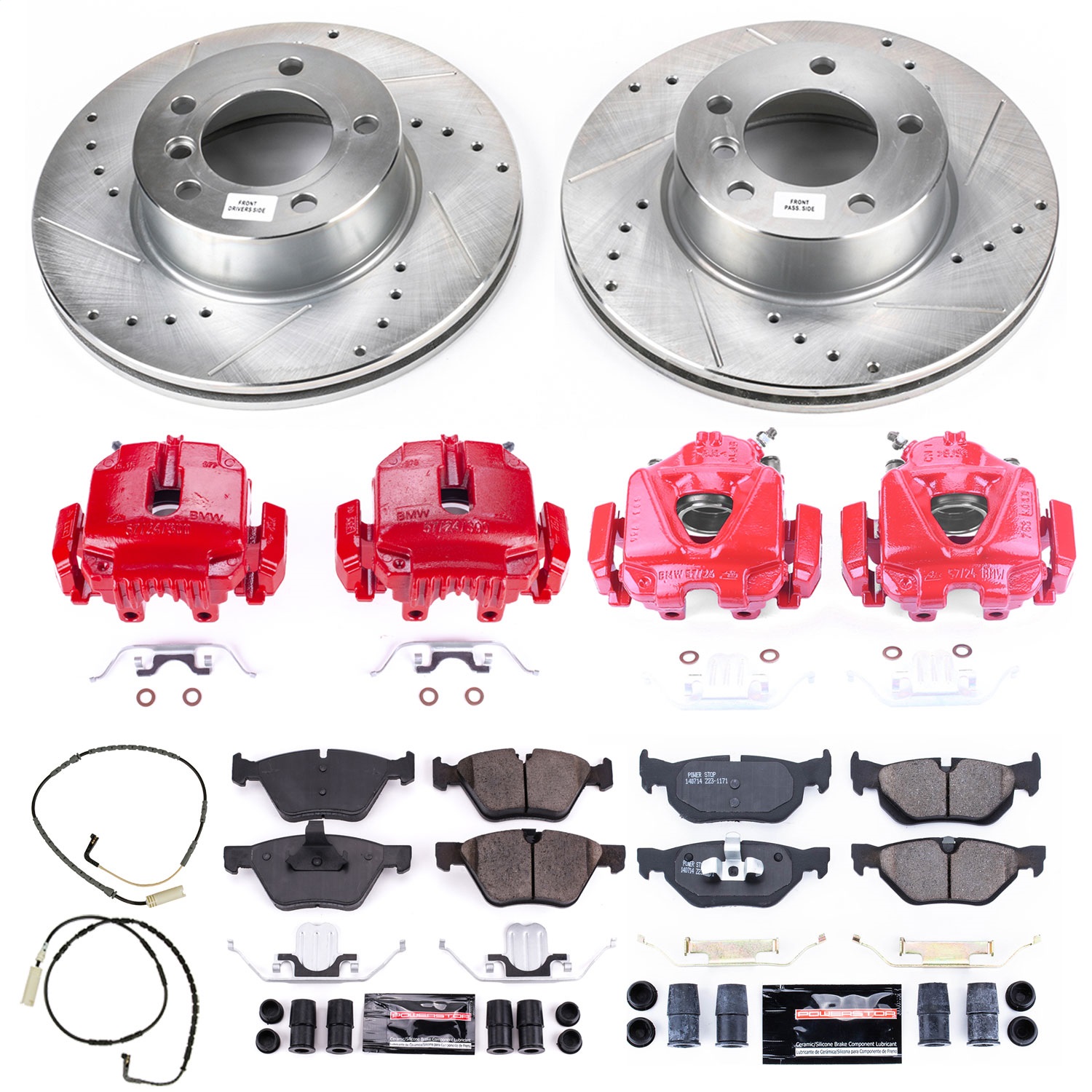Power Stop - KC5357 - Front and Rear - Disc Brake Pad/Caliper and Rotor Kit