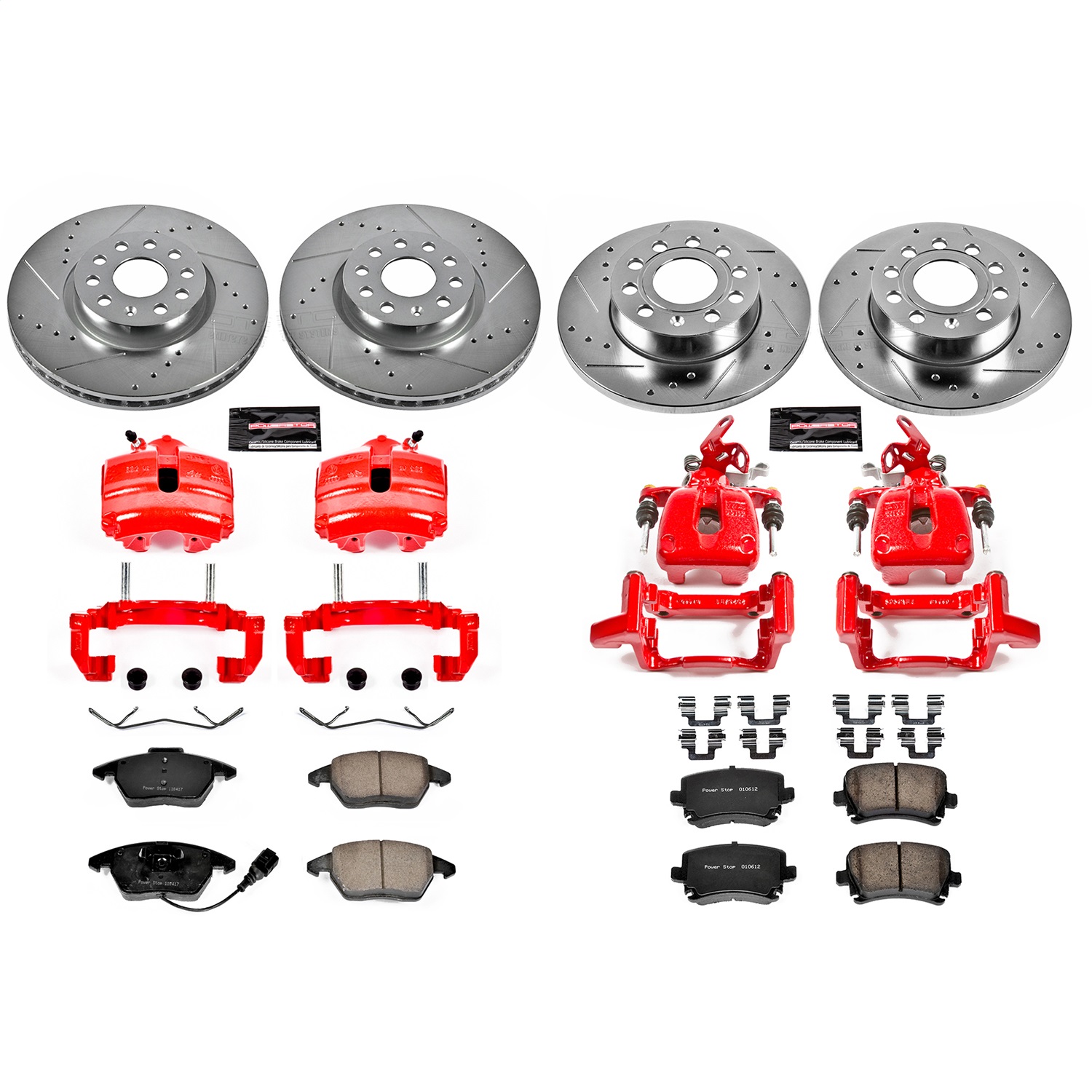 Power Stop - KC5363 - Front and Rear - Disc Brake Pad/Caliper and Rotor Kit