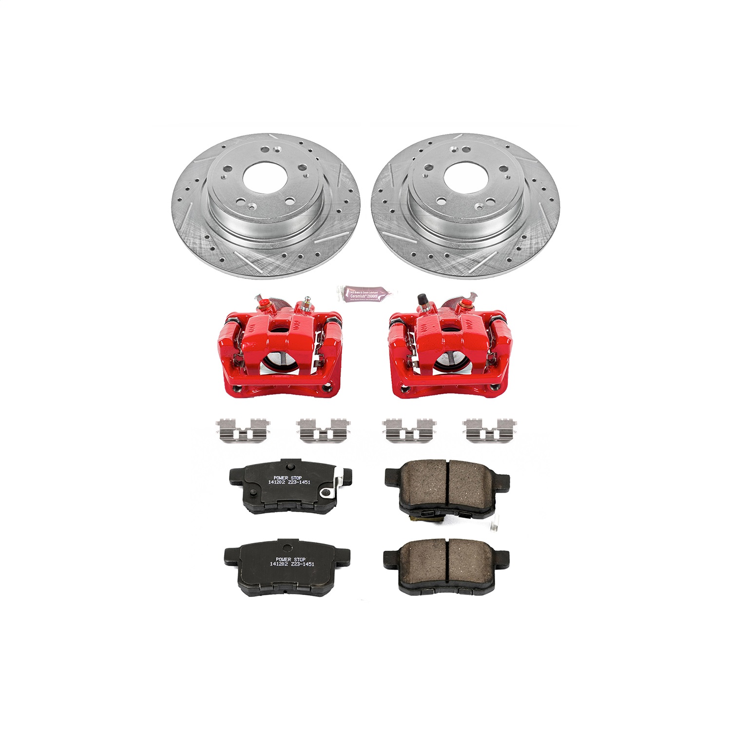 Power Stop - KC5368 - Rear - Disc Brake Pad/Caliper and Rotor Kit