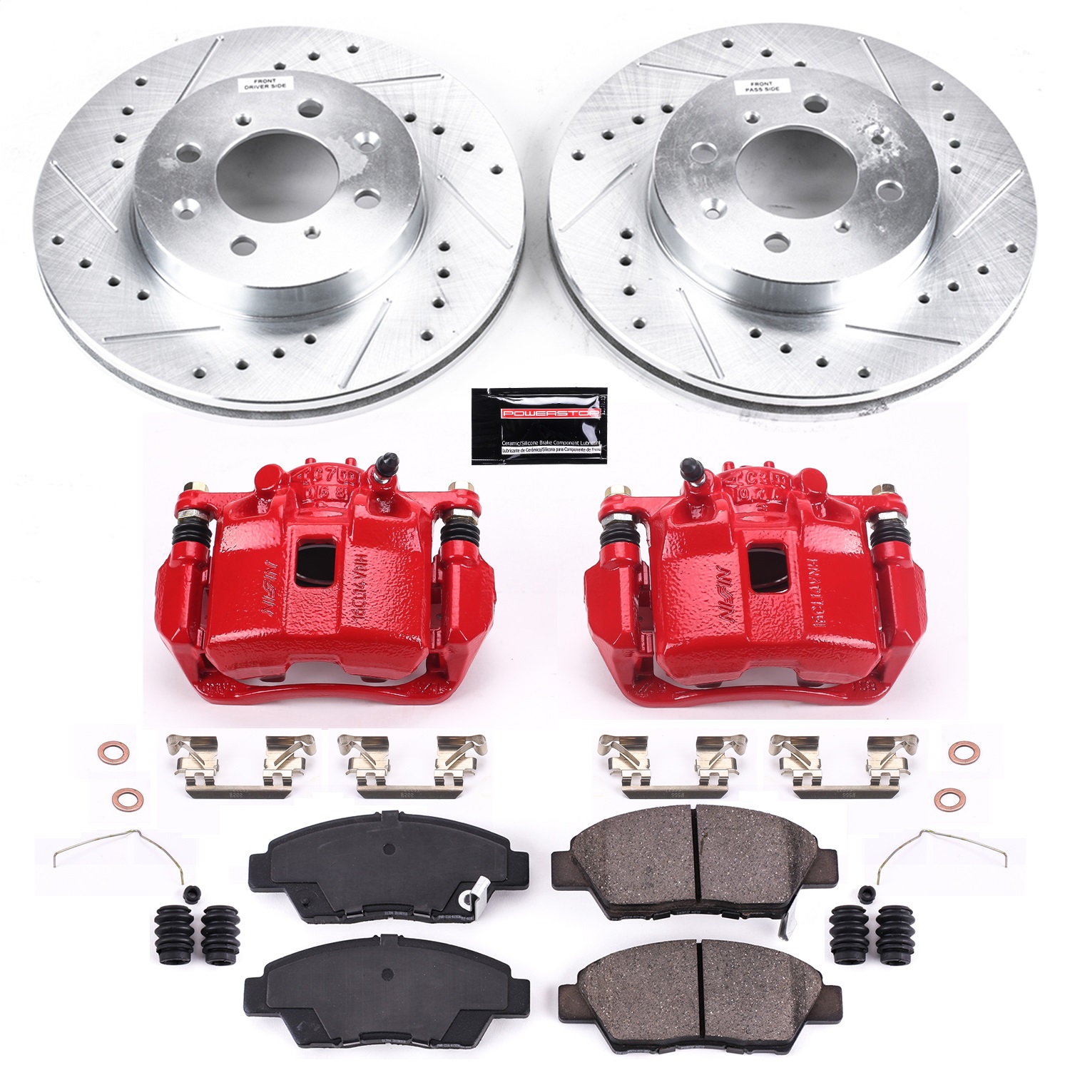 Power Stop - KC5382 - Front - Disc Brake Pad/Caliper and Rotor Kit