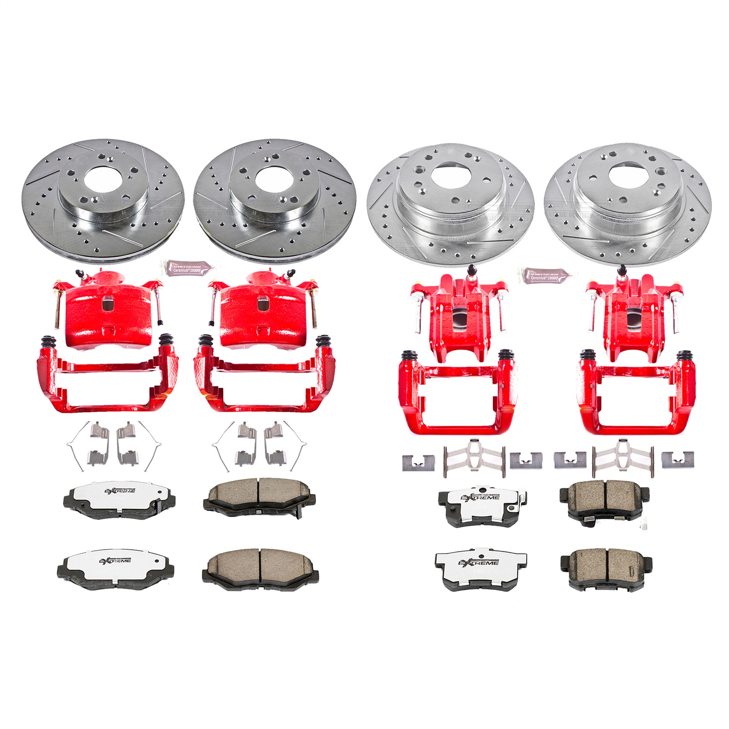 Power Stop - KC5389-26 - Front and Rear - Disc Brake Pad/Caliper and Rotor Kit