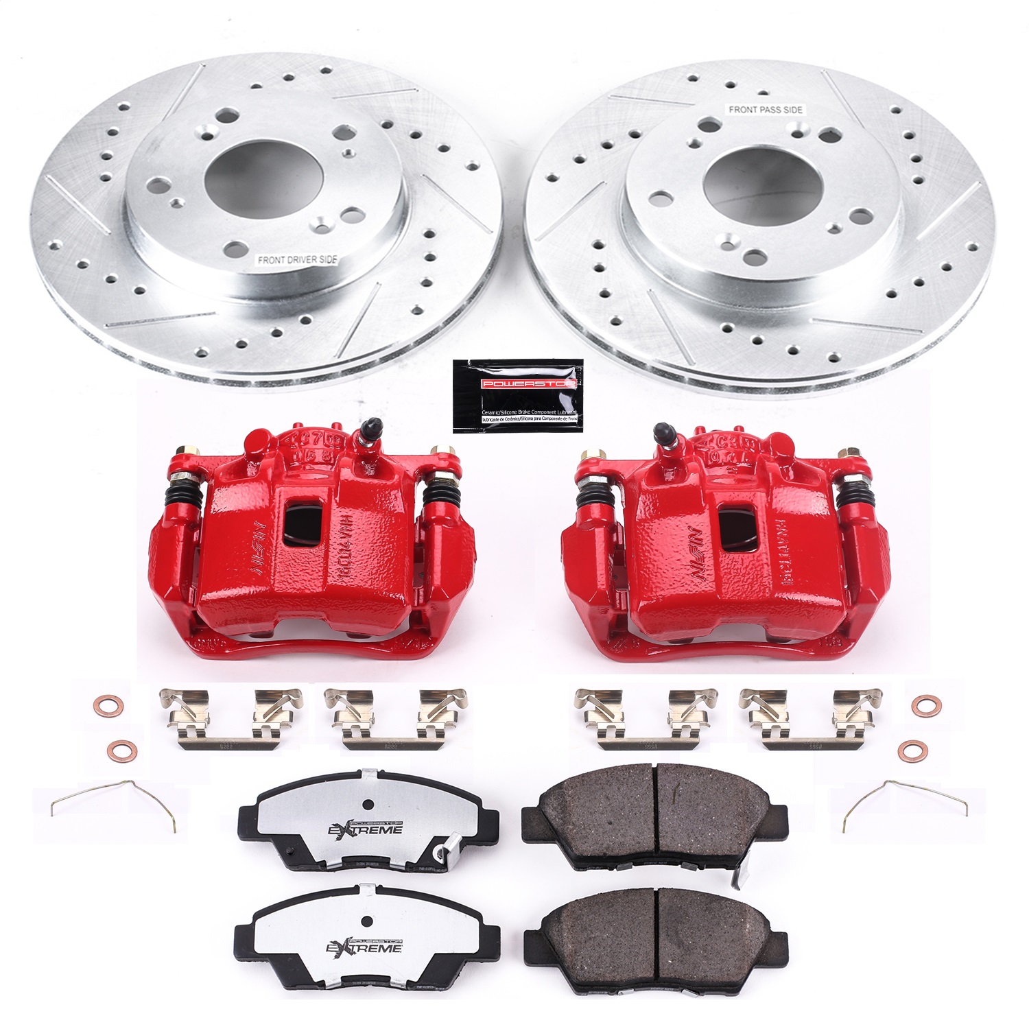 Power Stop - KC5400-26 - Front - Disc Brake Pad/Caliper and Rotor Kit
