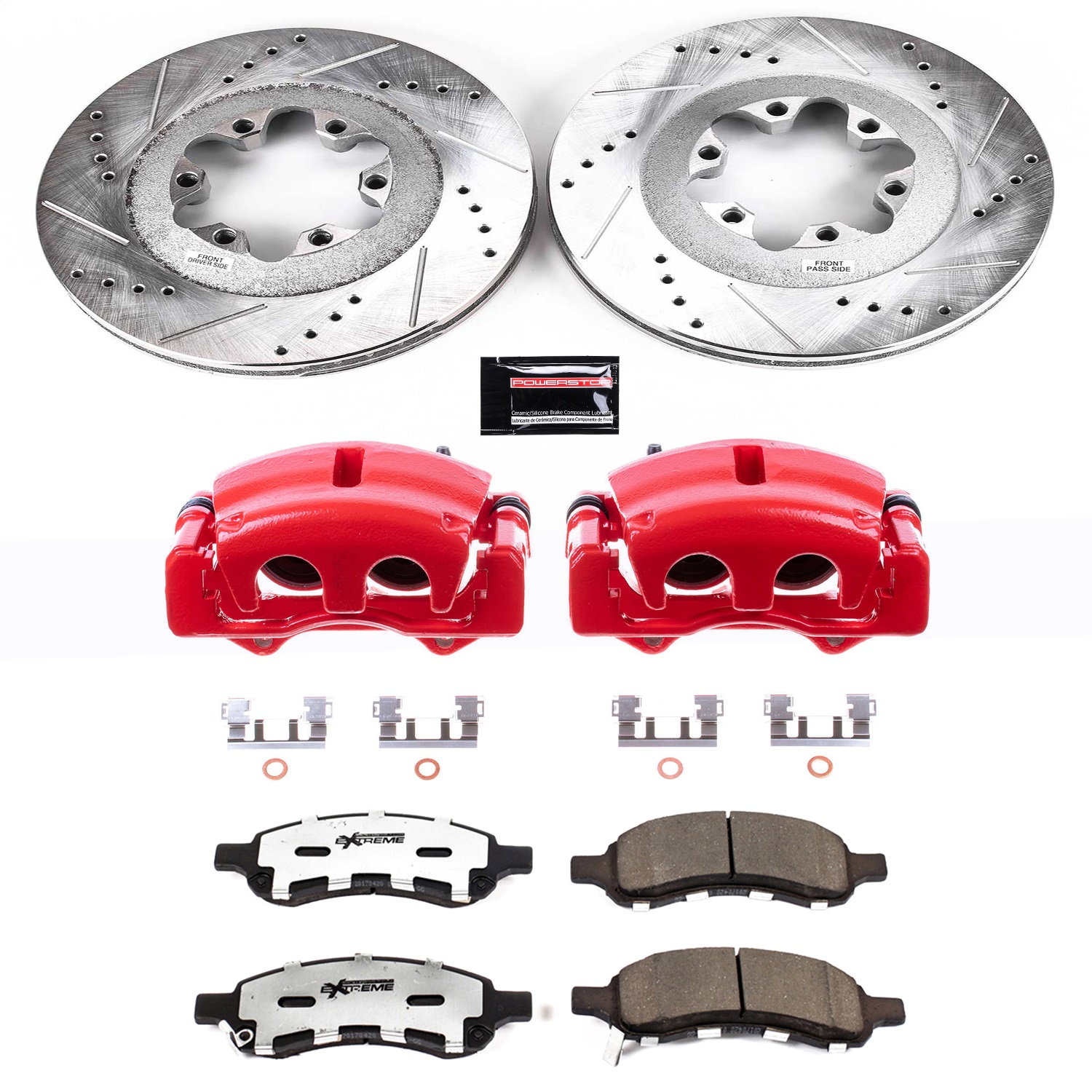 Power Stop - KC5405-36 - Front - Disc Brake Pad/Caliper and Rotor Kit
