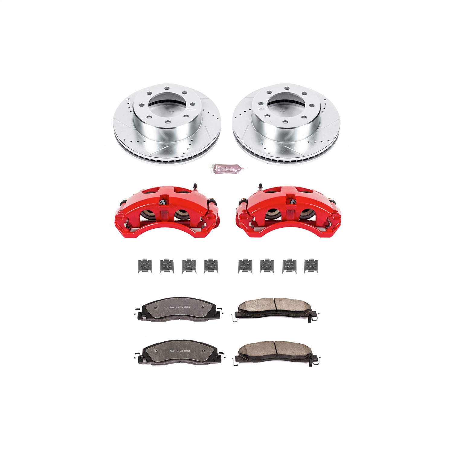 Power Stop - KC5411-36 - Front - Disc Brake Pad/Caliper and Rotor Kit