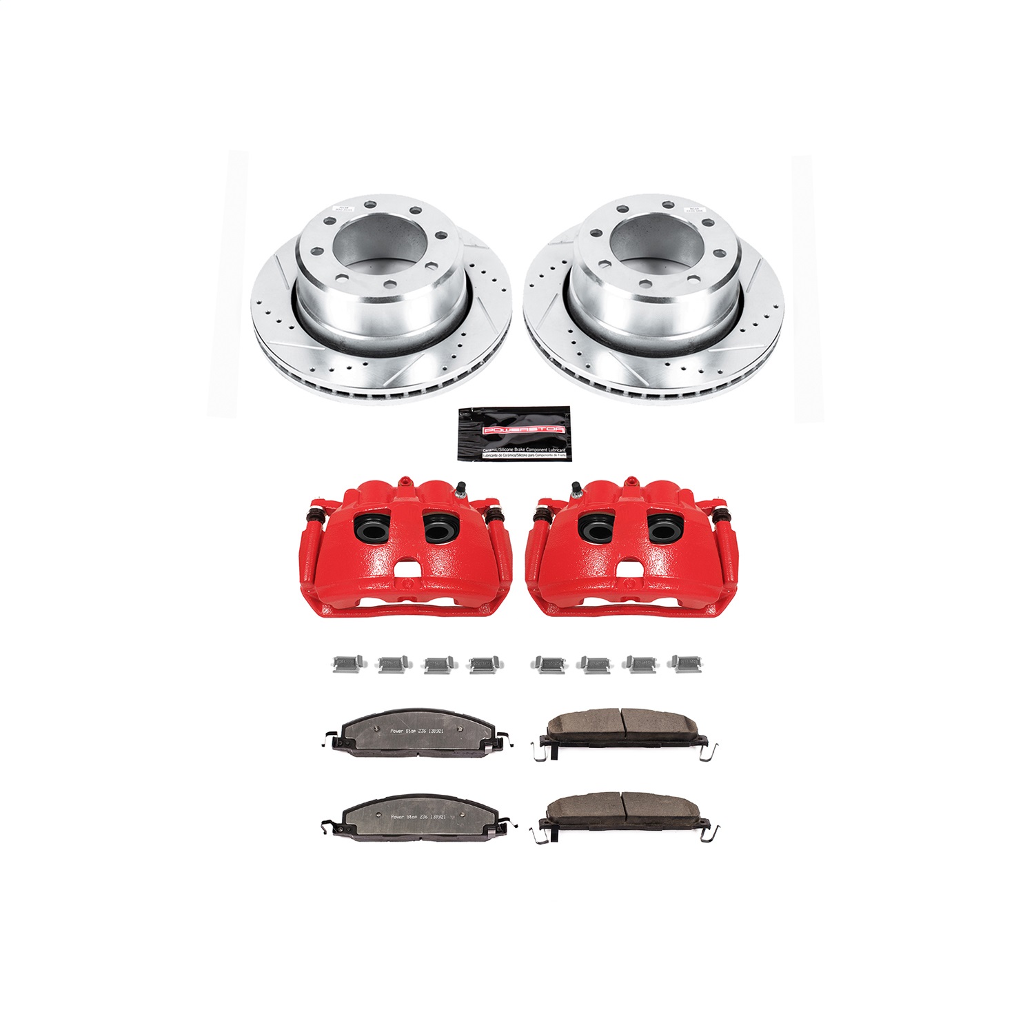 Power Stop - KC5487-36 - Rear - Disc Brake Pad/Caliper and Rotor Kit