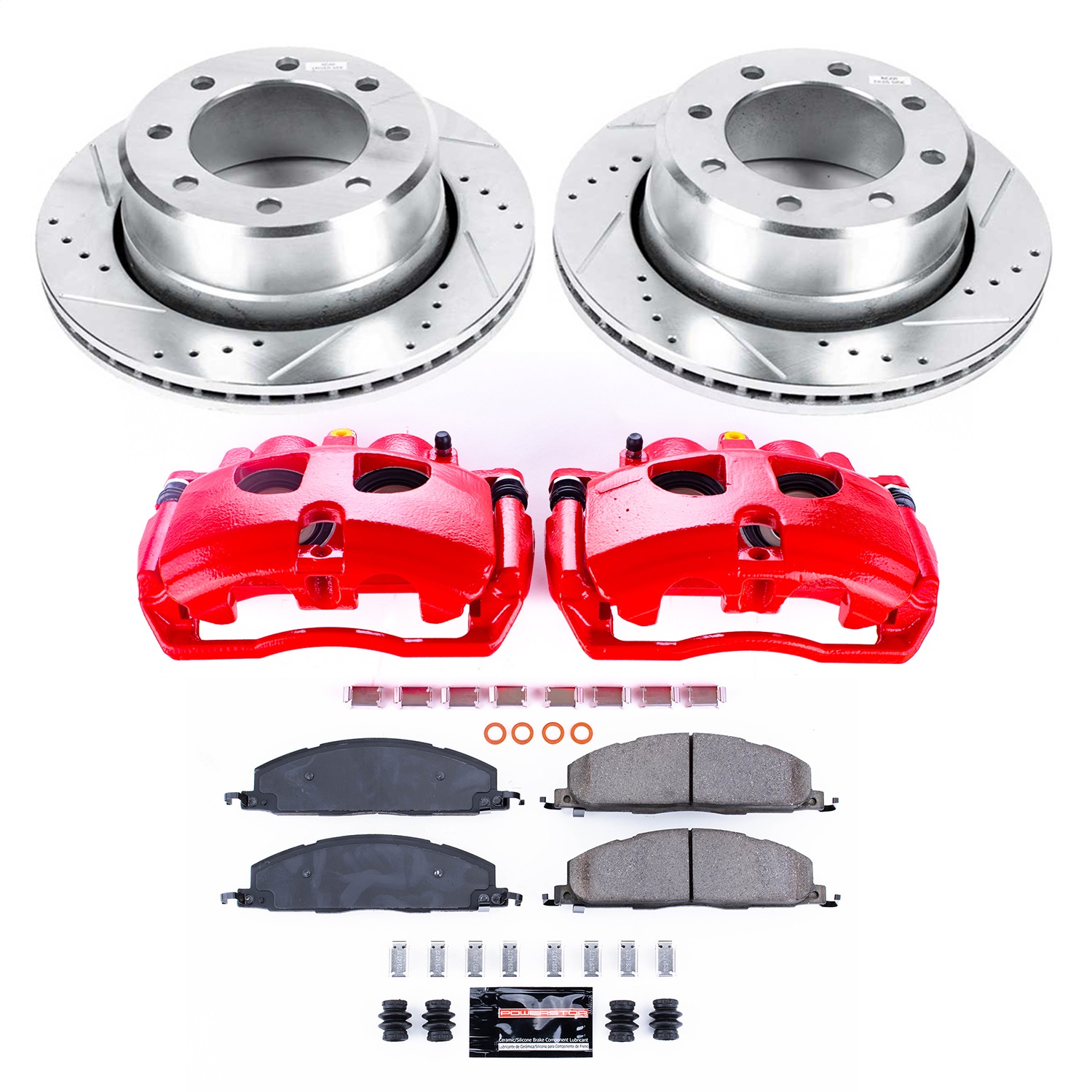 Power Stop - KC5487A - Rear - Disc Brake Pad/Caliper and Rotor Kit
